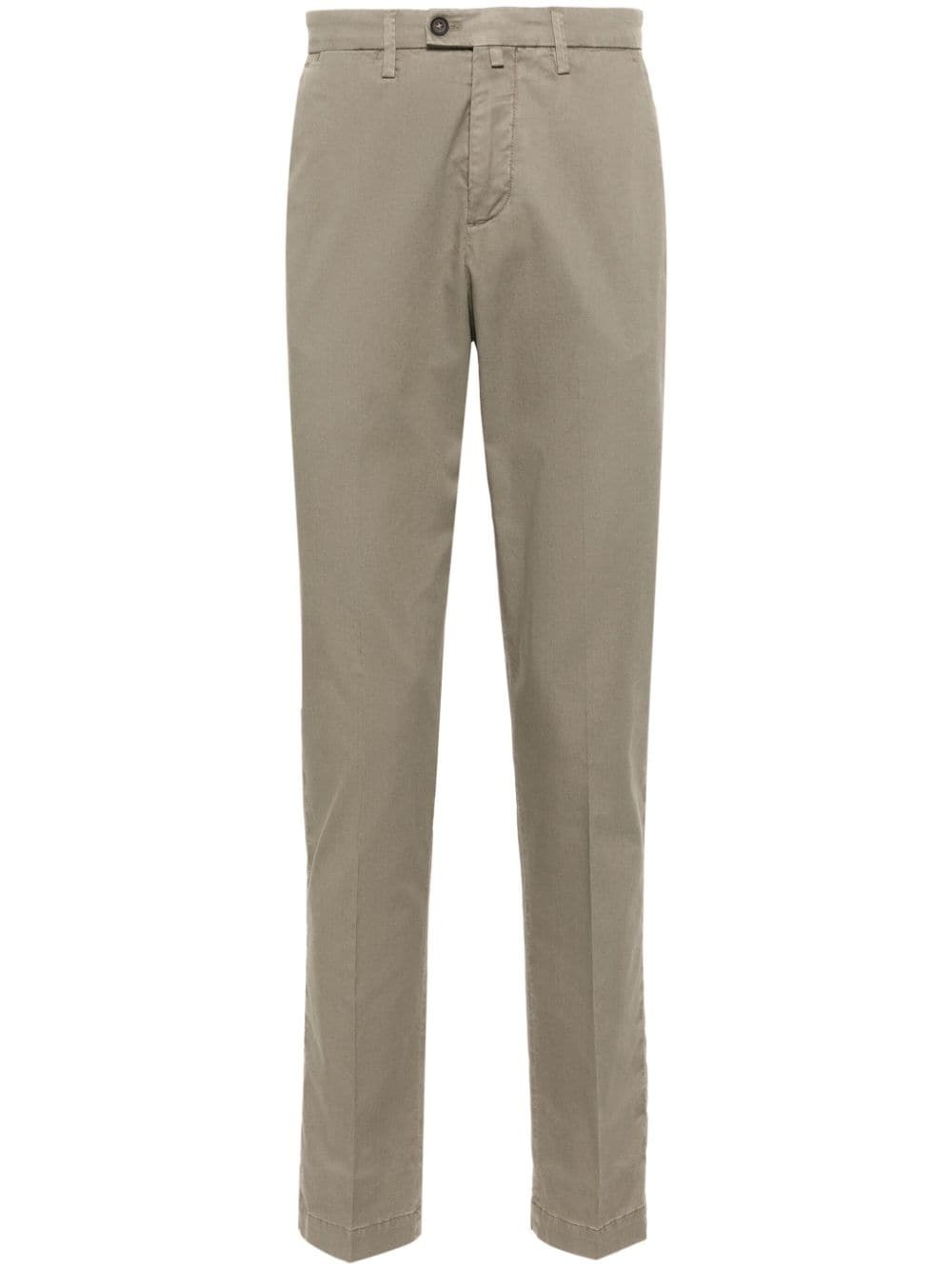 tapered-leg stretch-cotton chinos - 1
