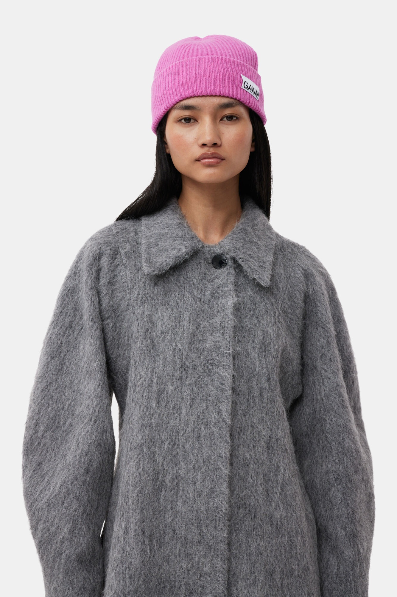 PINK FITTED WOOL RIB KNIT BEANIE - 2