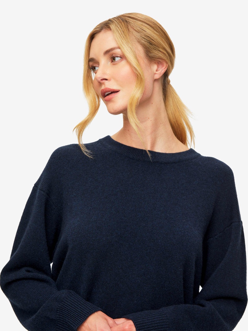 Women's Relaxed Sweater Daphne Cashmere Navy - 6