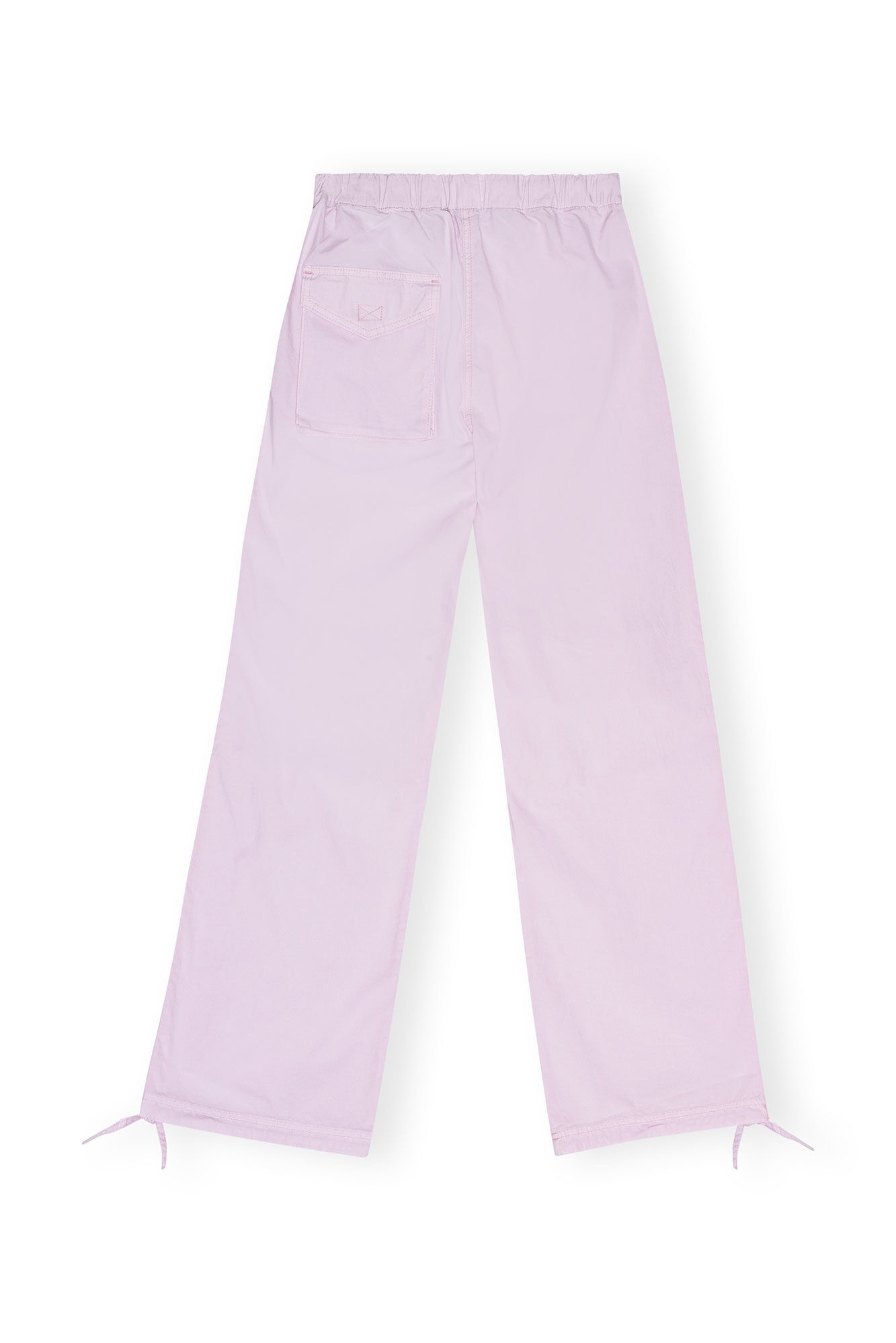 LIGHT LILAC WASHED COTTON CANVAS DRAW STRING TROUSERS - 1