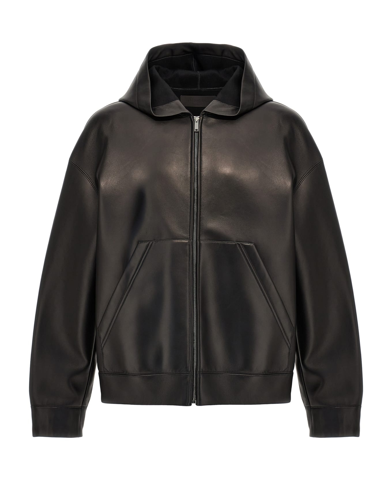 Valentino Leather Hooded Jacket - 1