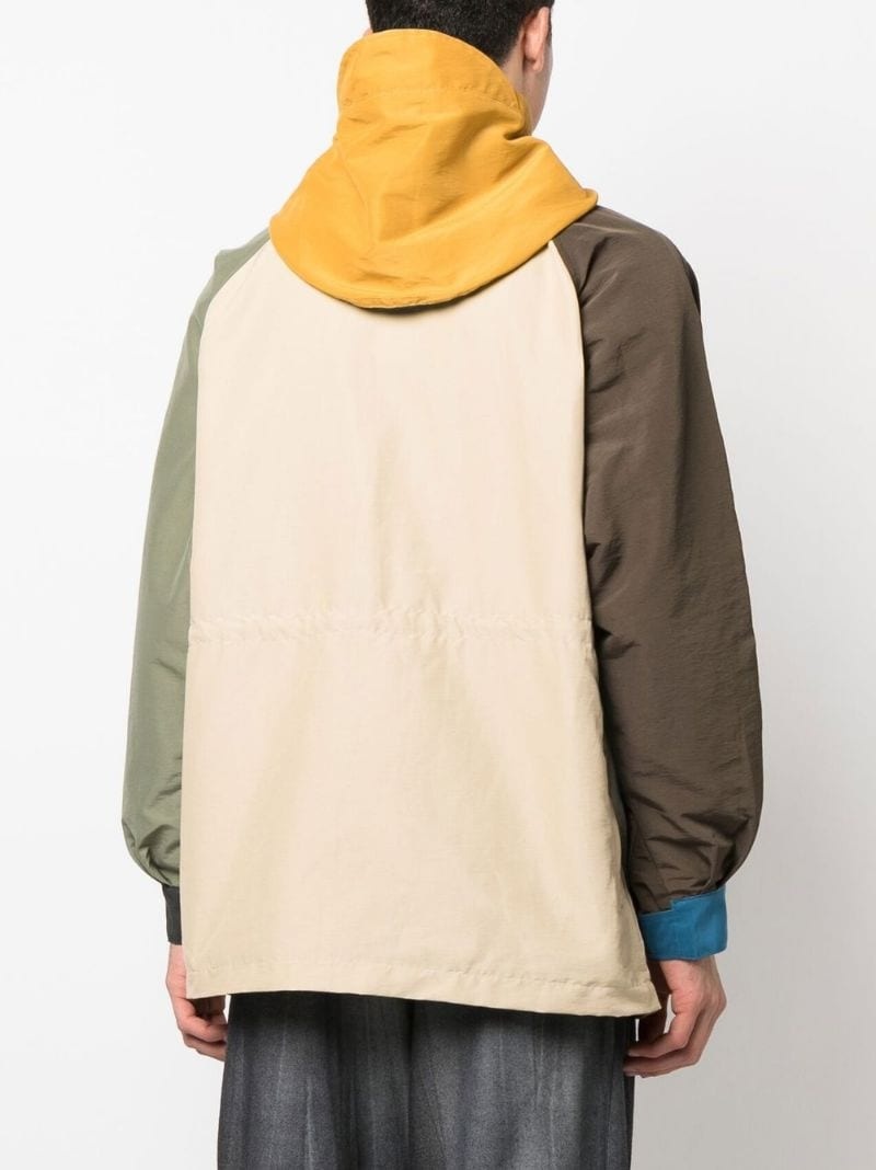patchwork hooded parka coat - 4