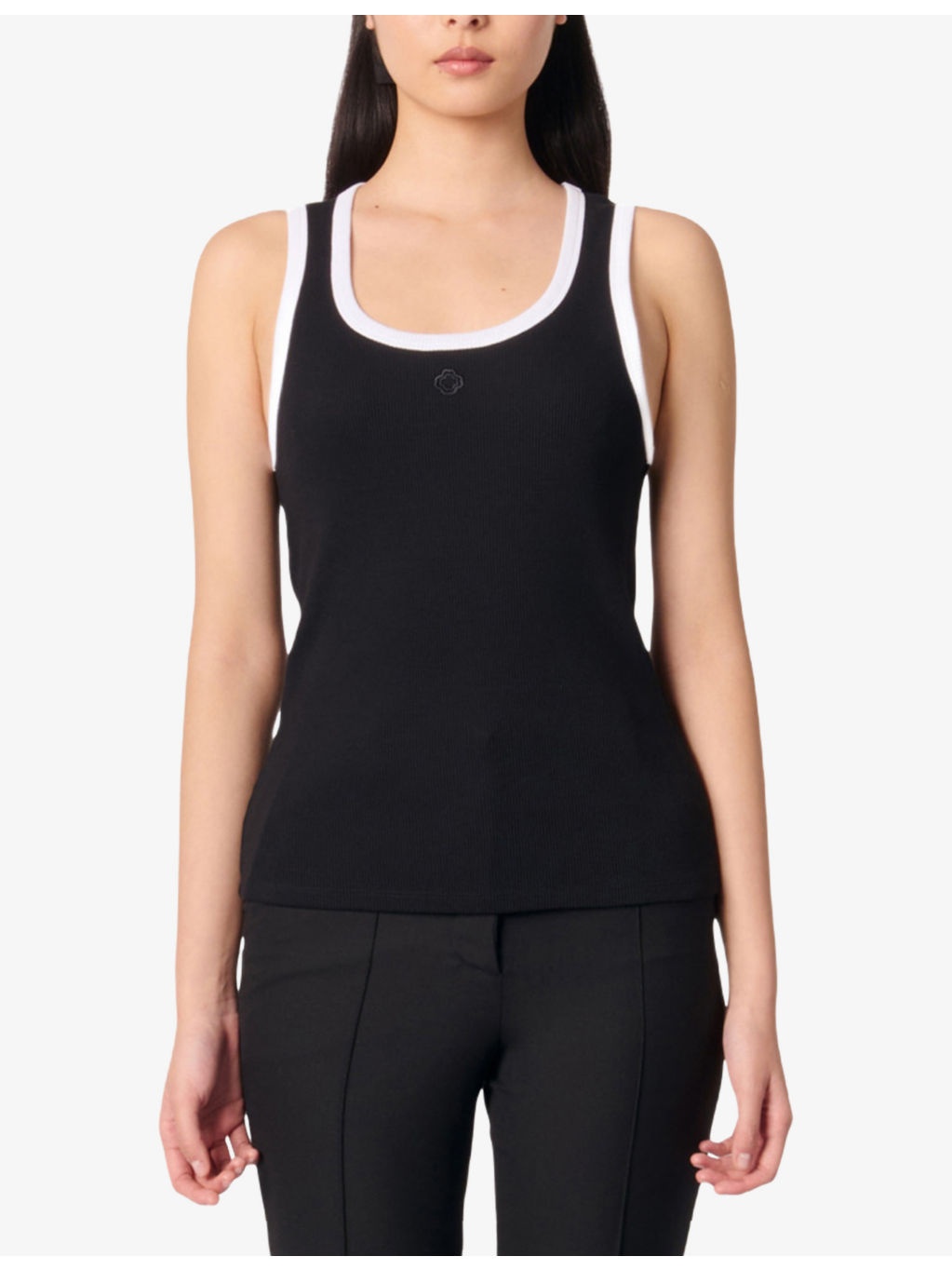 Contrast-Trim Ribbed Cotton-Jersey Tank Top - 3