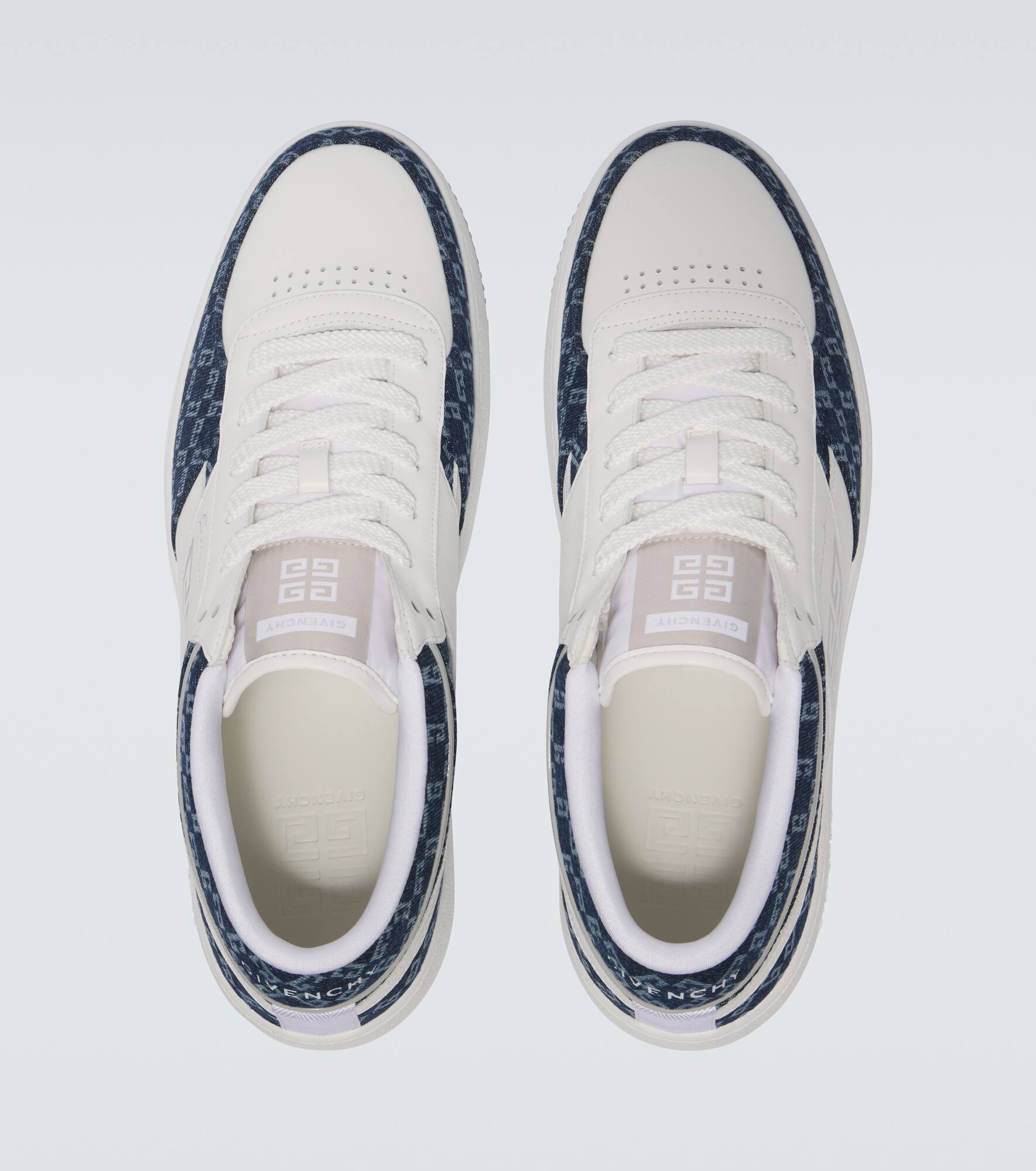 GIVENCHY ロゴ G-Move モノグラム72 デニム＆レザー スニーカー G Move sneakers in leather and monogram 72 denim in - white