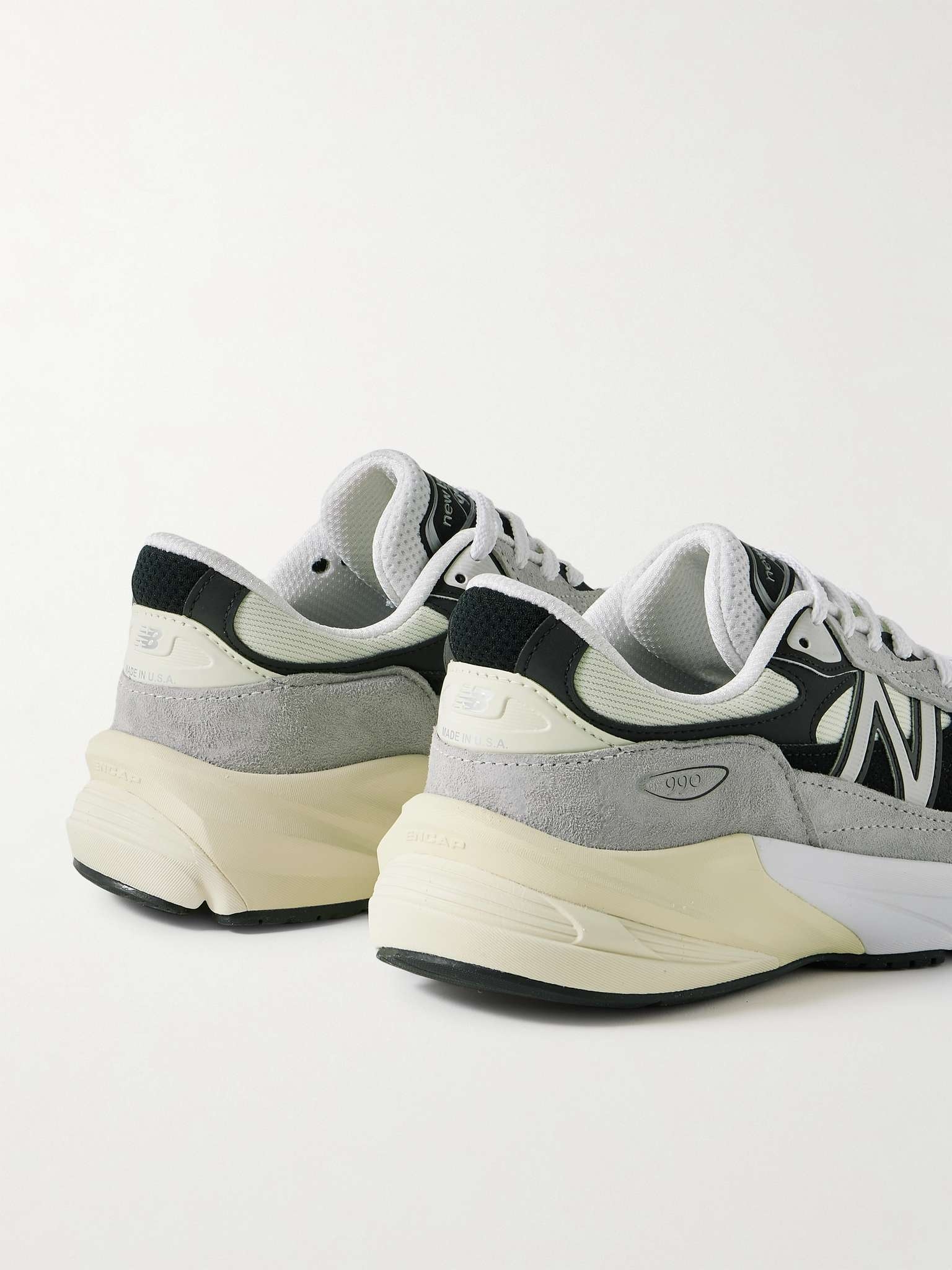990v6 Leather-Trimmed Suede and Mesh Sneakers - 5