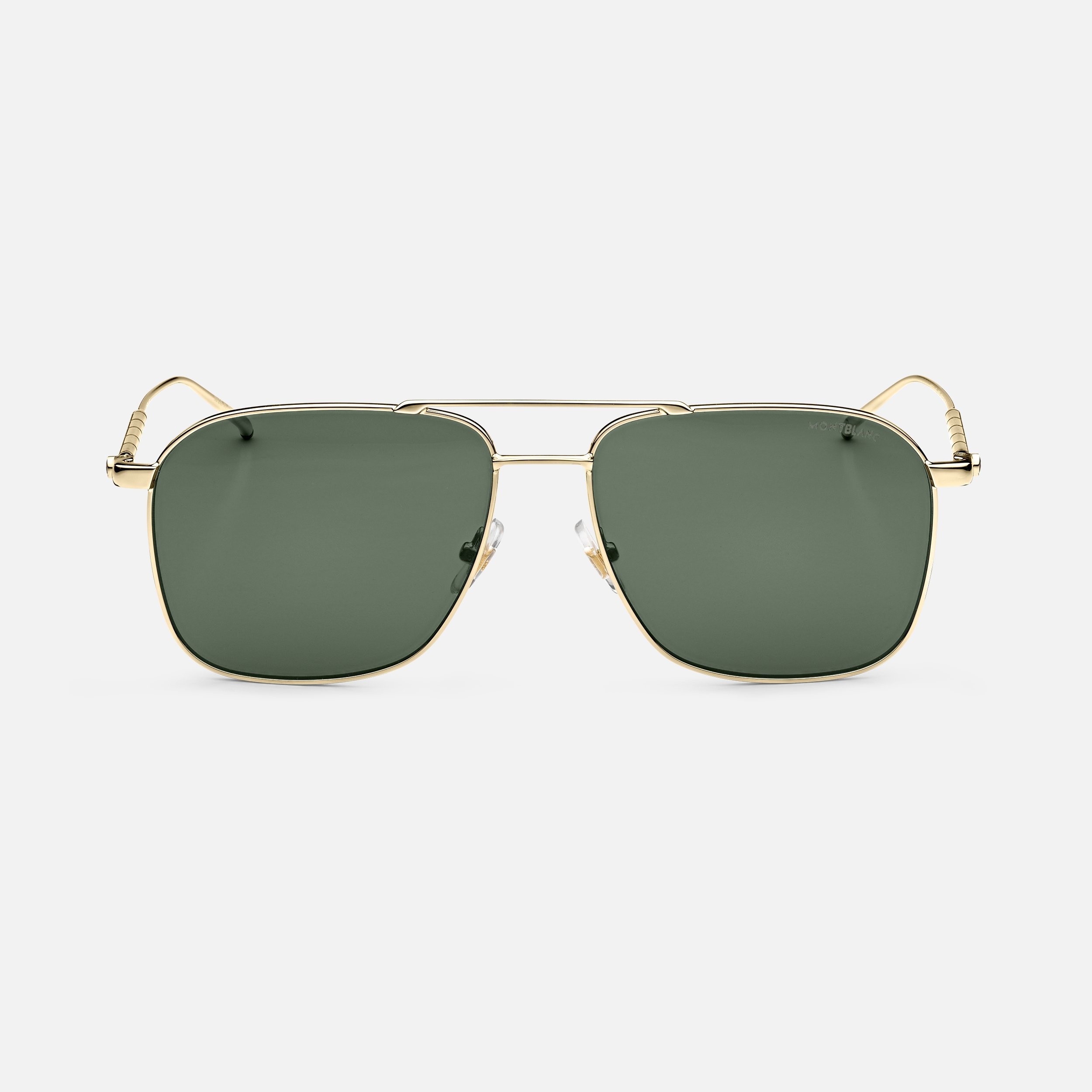Rectangular Sunglasses with Gold-Colored Metal Frame - 1