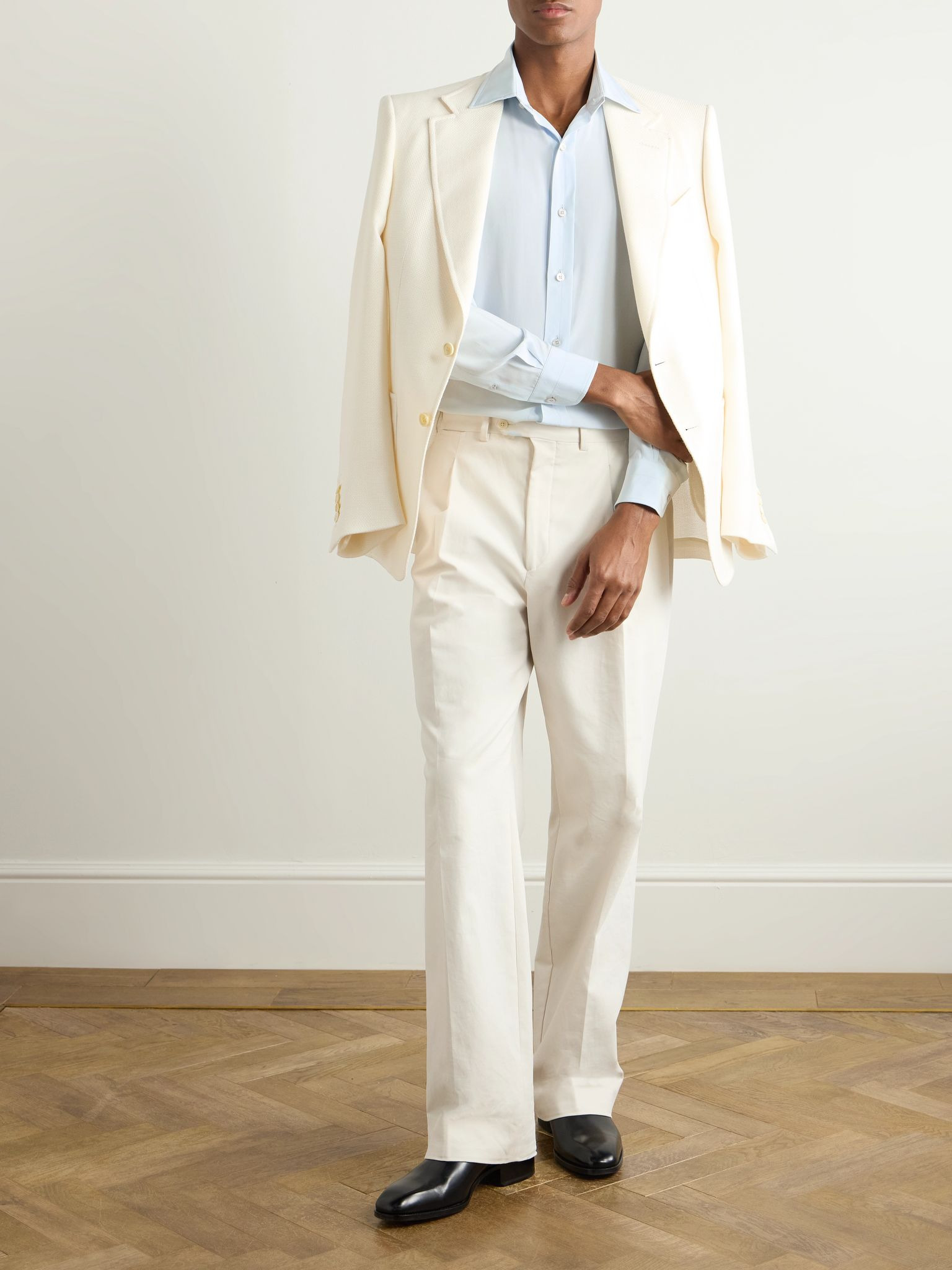 Slim-Fit Silk Crepe de Chine Shirt Light blue - 2