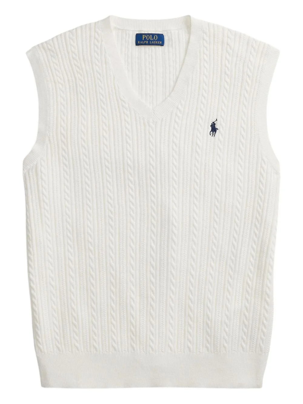 cable-knit embroidered-logo vest - 1