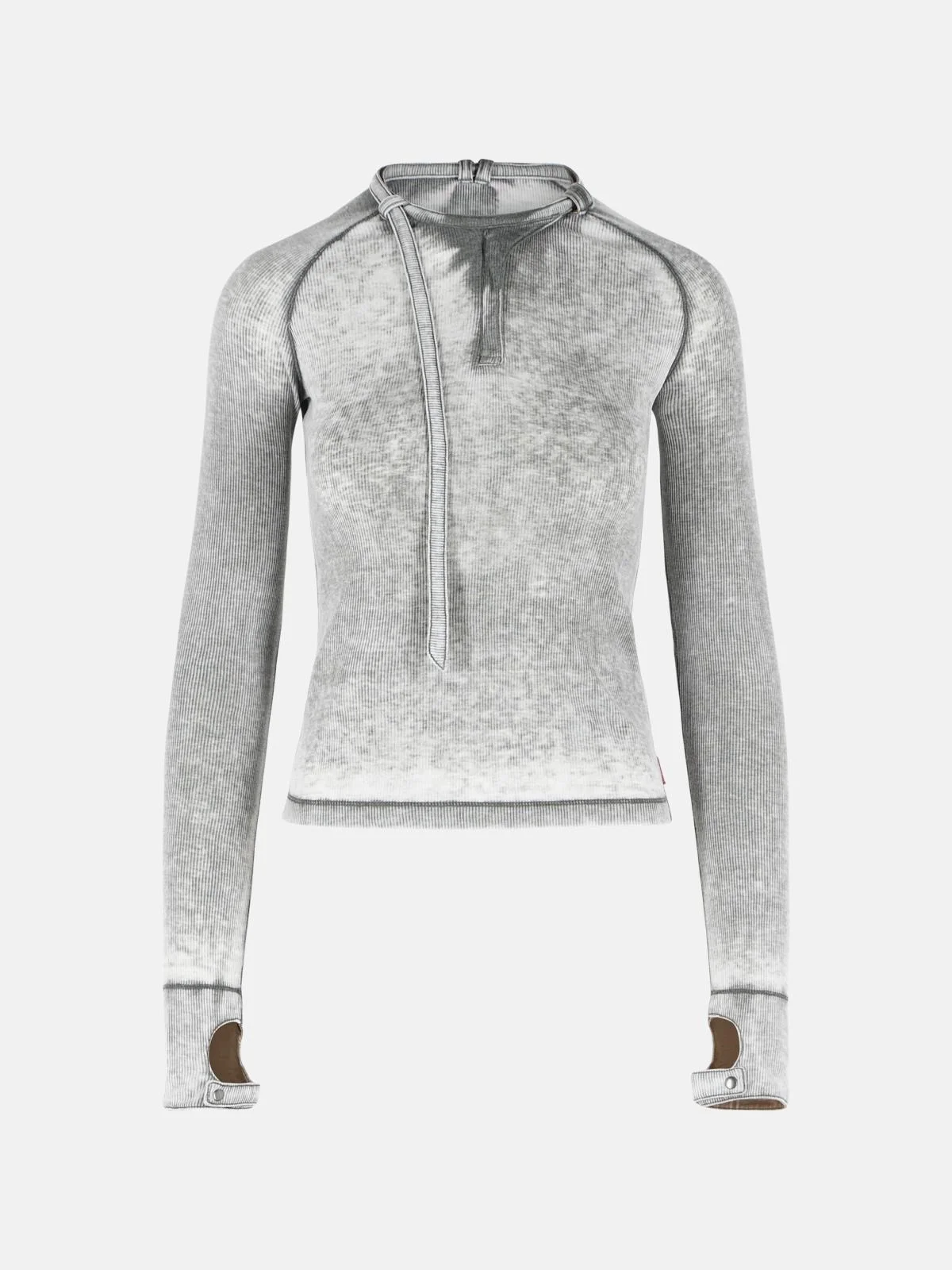 'ECLA' SWEATER IN GREY POLYESTER AND COTTON BLEND - 1