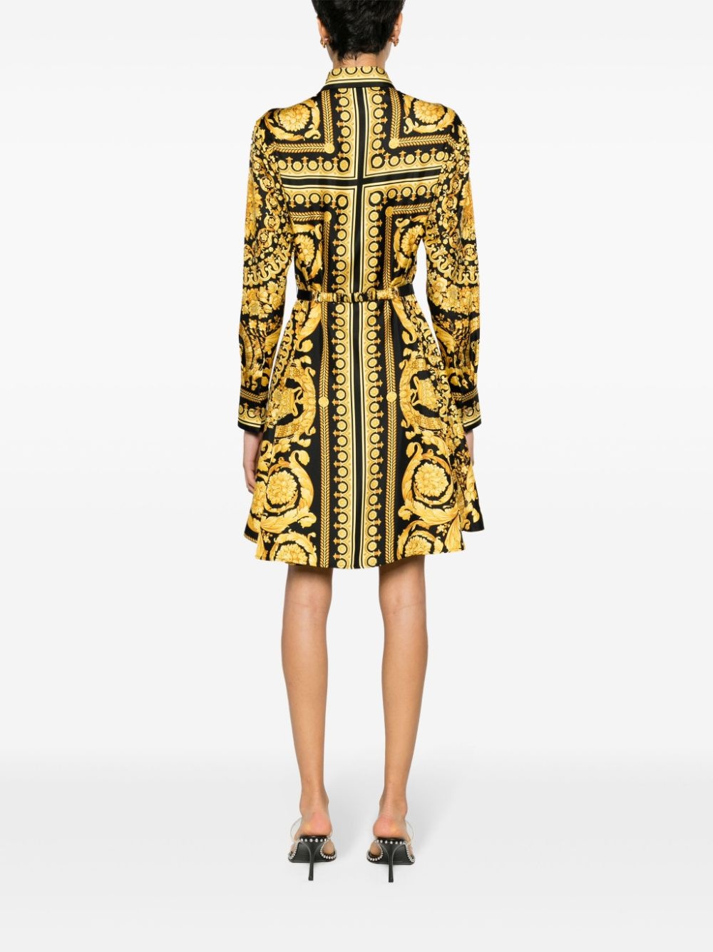 Heritage baroque-print silk minidress - 4