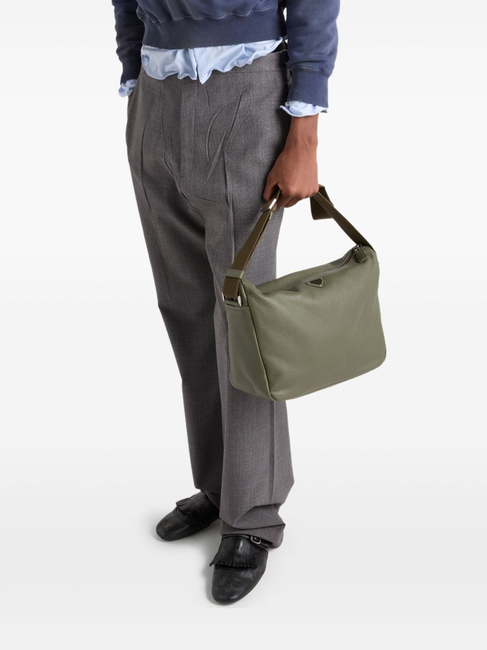 medium textured shoulder bag - 3