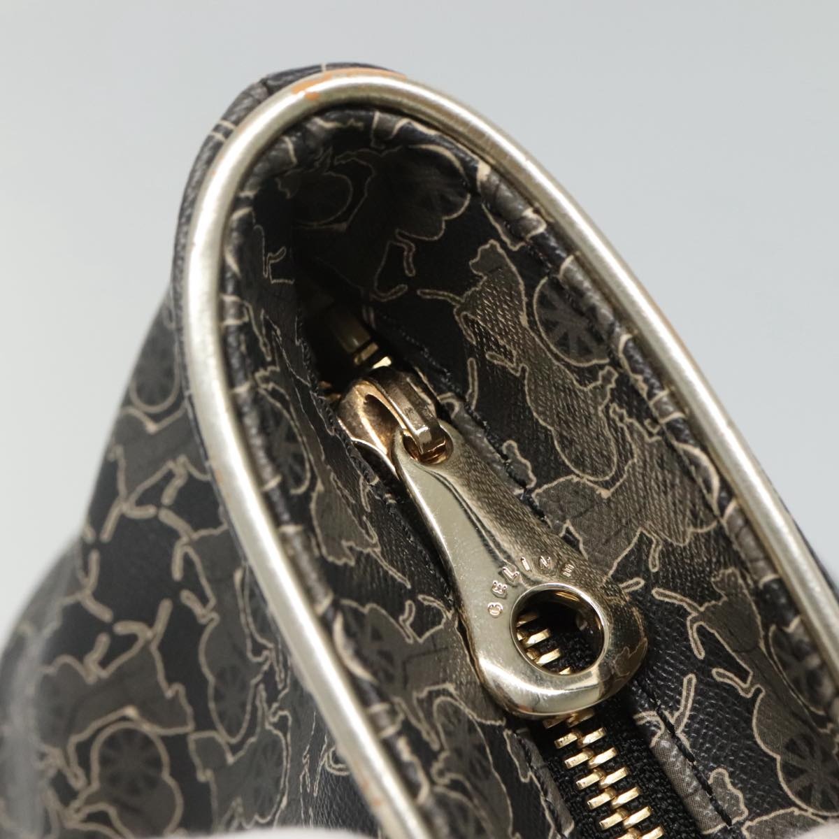 CELINE Horse Carriage Tote Bag Pvc Leather Black Silver - 14