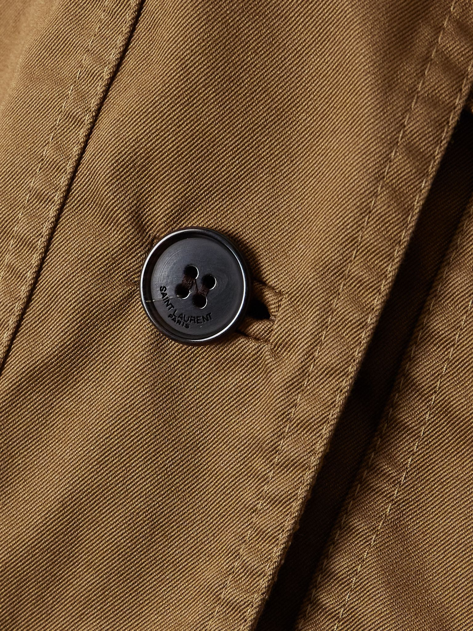 Cropped belted organic cotton-twill jacket Sand - 5