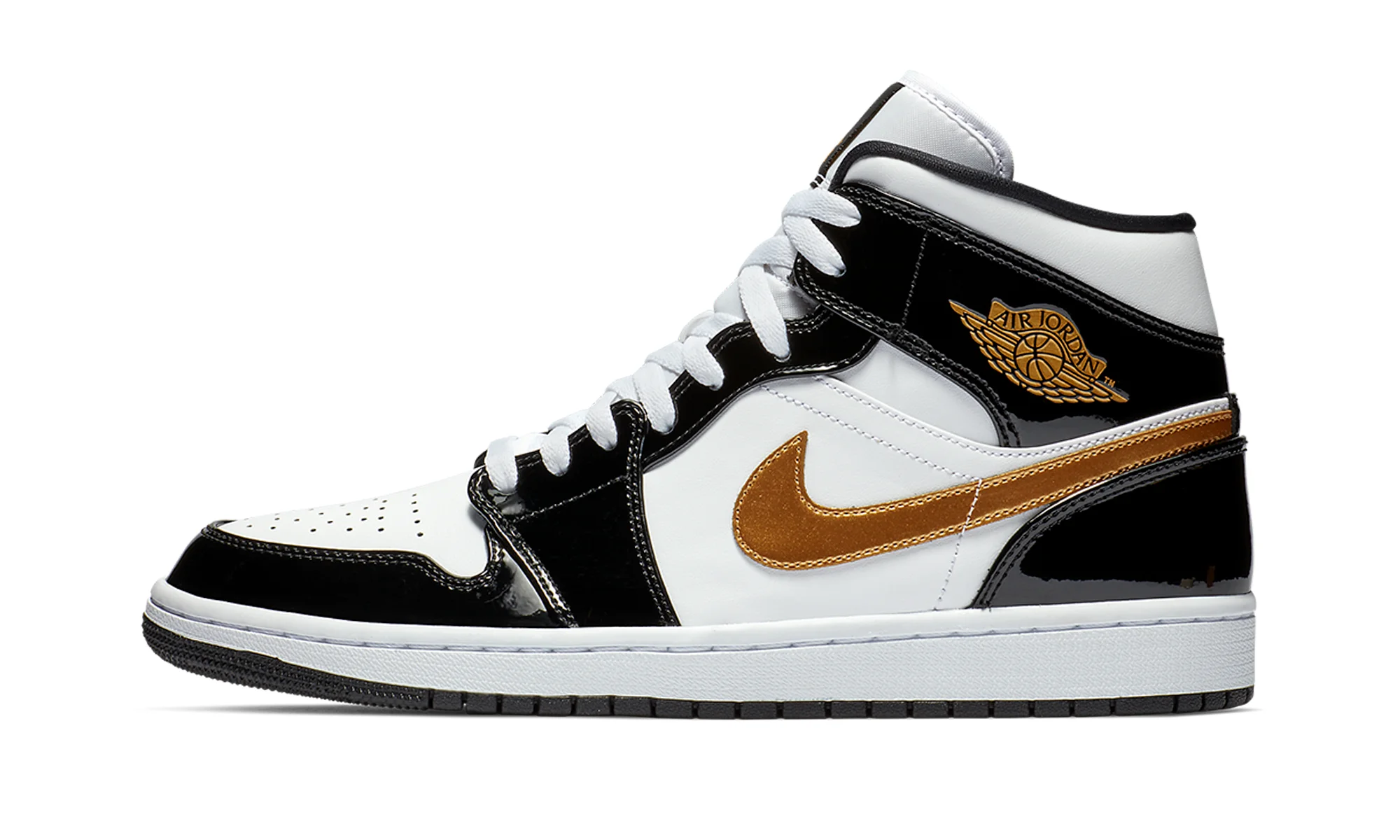 Air Jordan 1 Mid SE "Black Gold Patent Leather" - 1