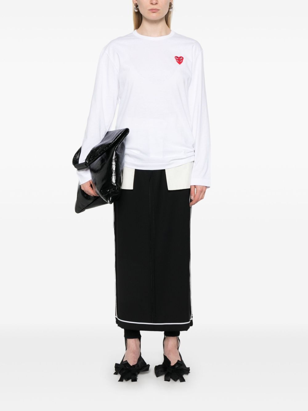 heart-patch cotton T-shirt - 3