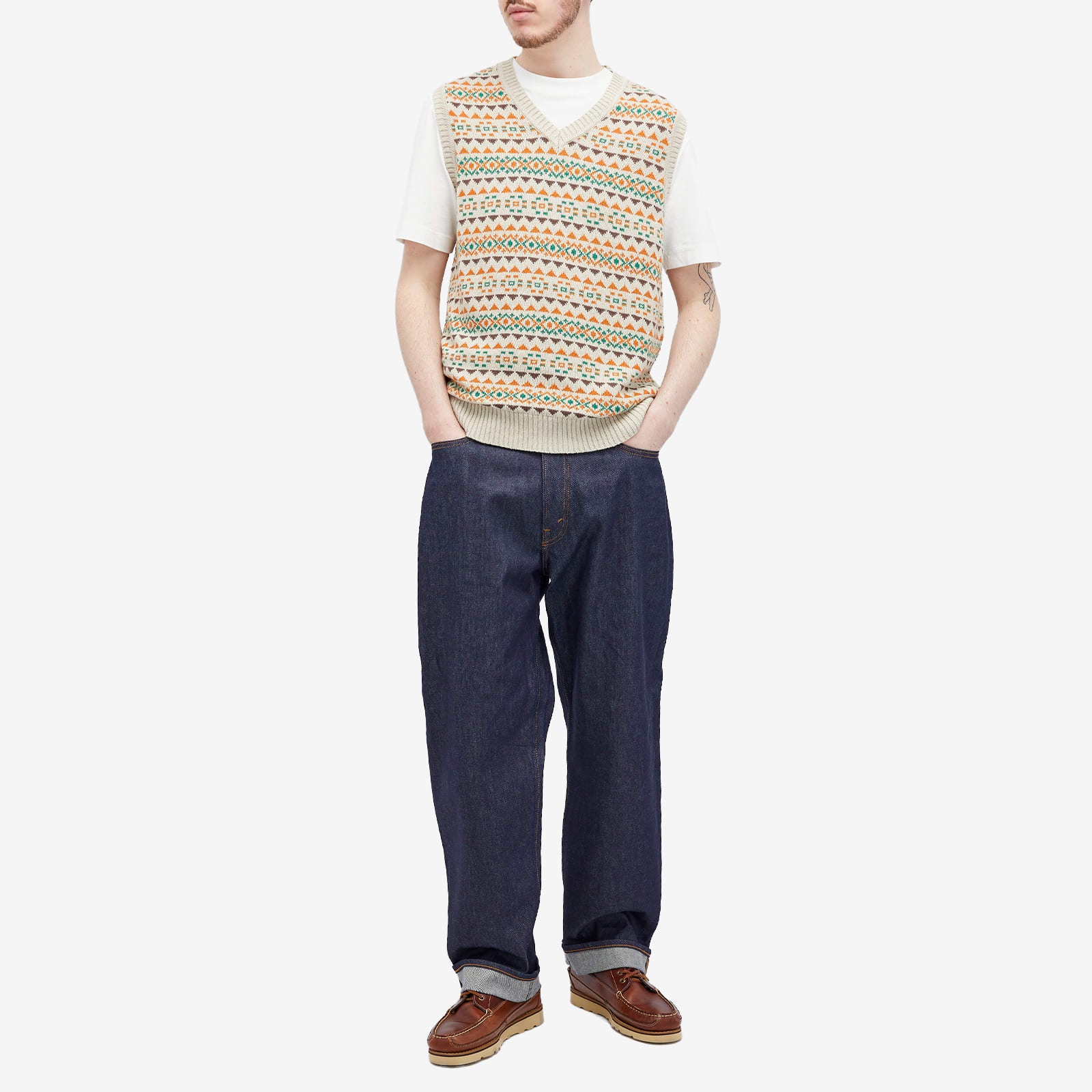 Beams Plus Fair Isle Knit Vest - 4