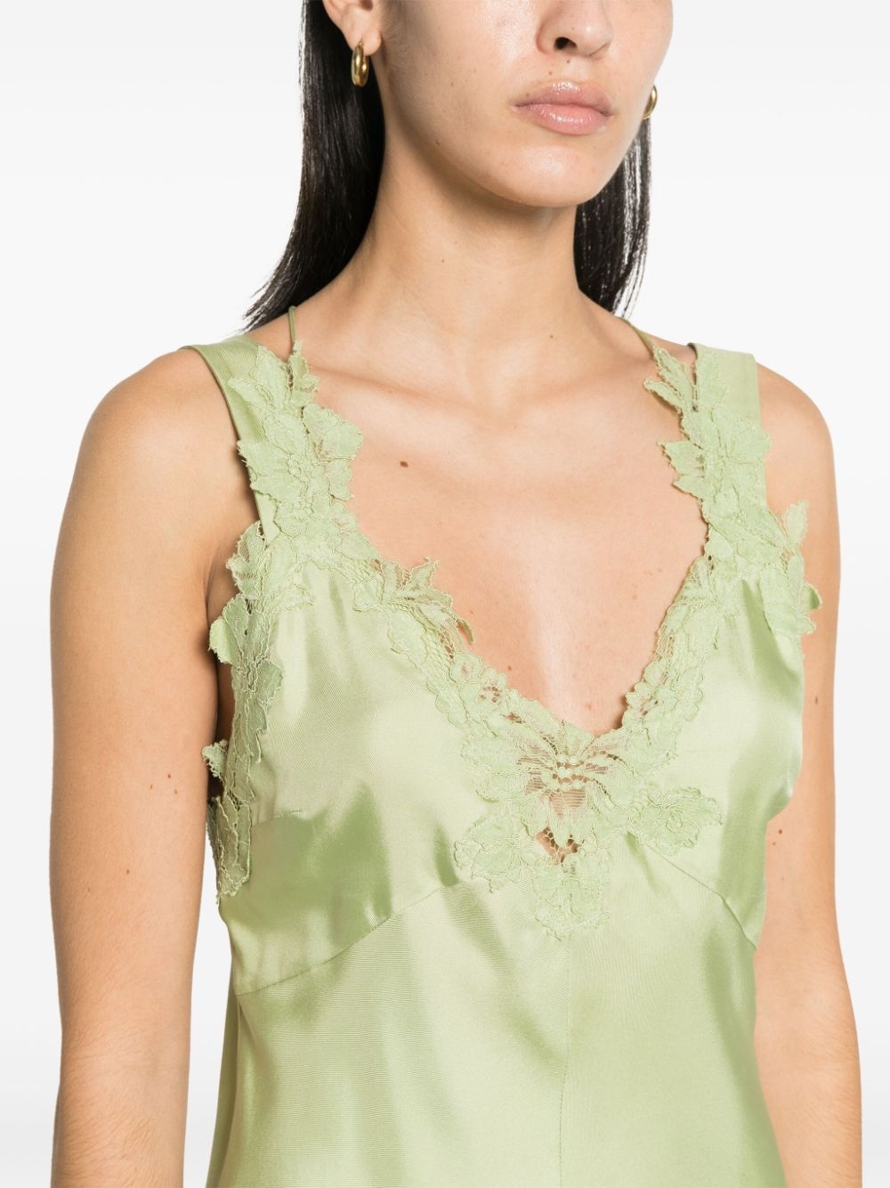 lace-appliquÃ© camisole silk dress - 5