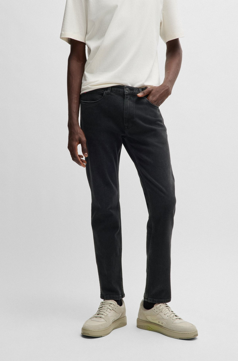 EXTRA-SLIM-FIT JEANS IN BLACK SOFT-TOUCH DENIM 2