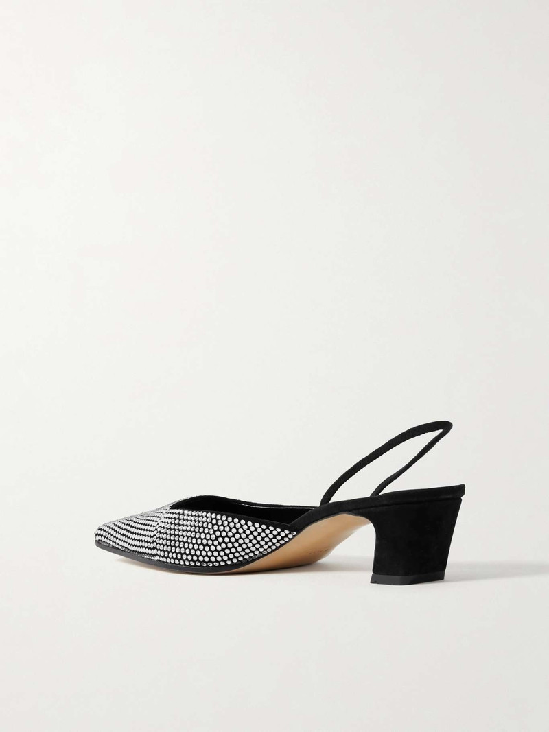 Roosevelt crystal-embellished 스웨드 slingback 펌프 3