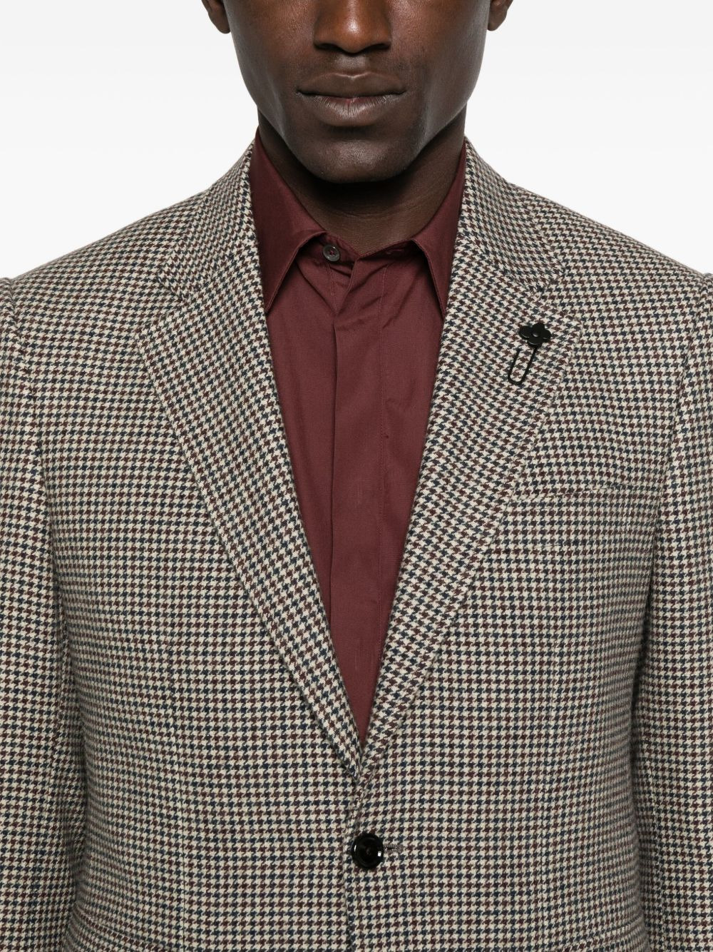 houndstooth-check blazer - 5