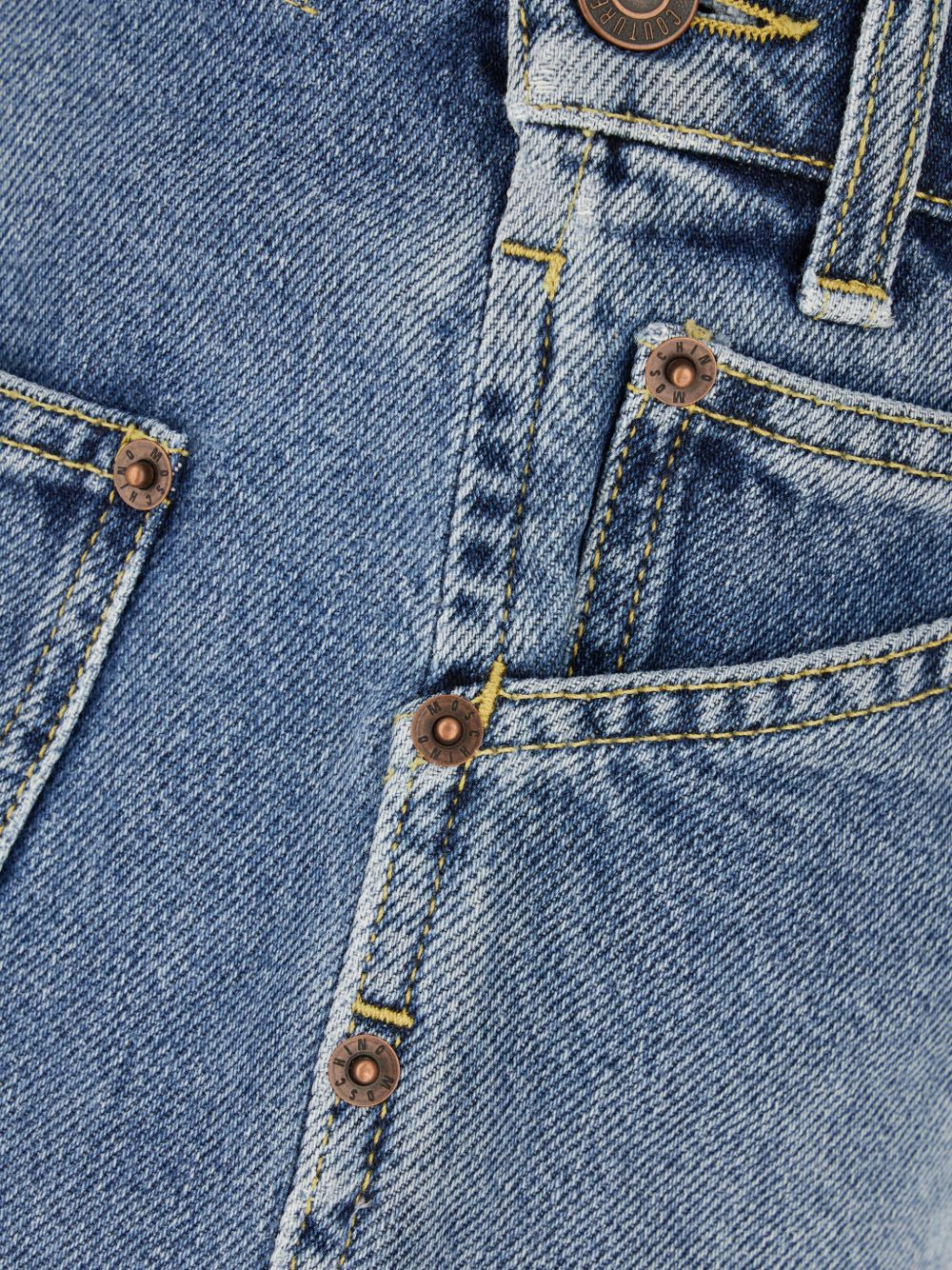 button-fastening denim shorts - 3