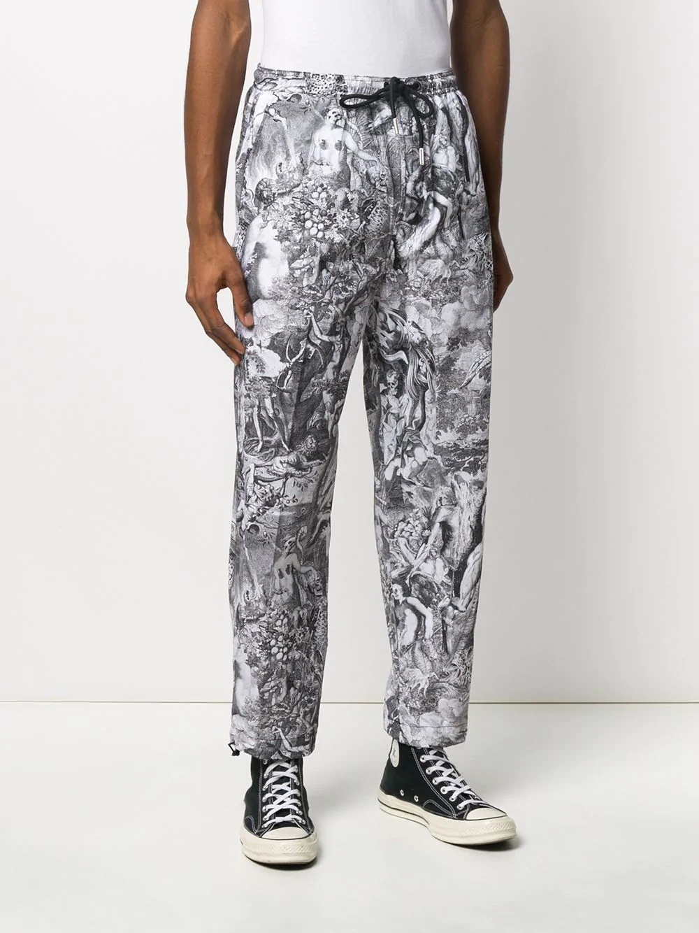 Poplin graphic-print trousers - 3