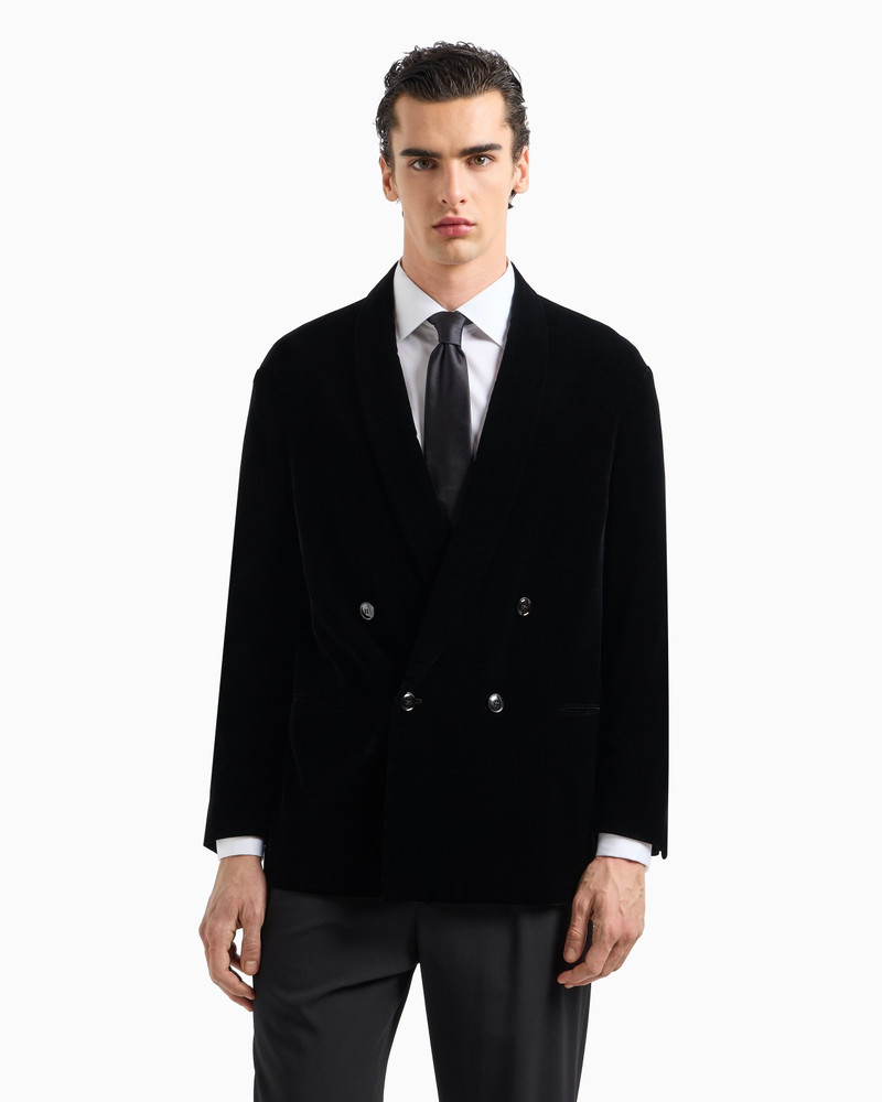 GIORGIO ARMANI DOUBLE-BREASTED VELVET JACKET outlook