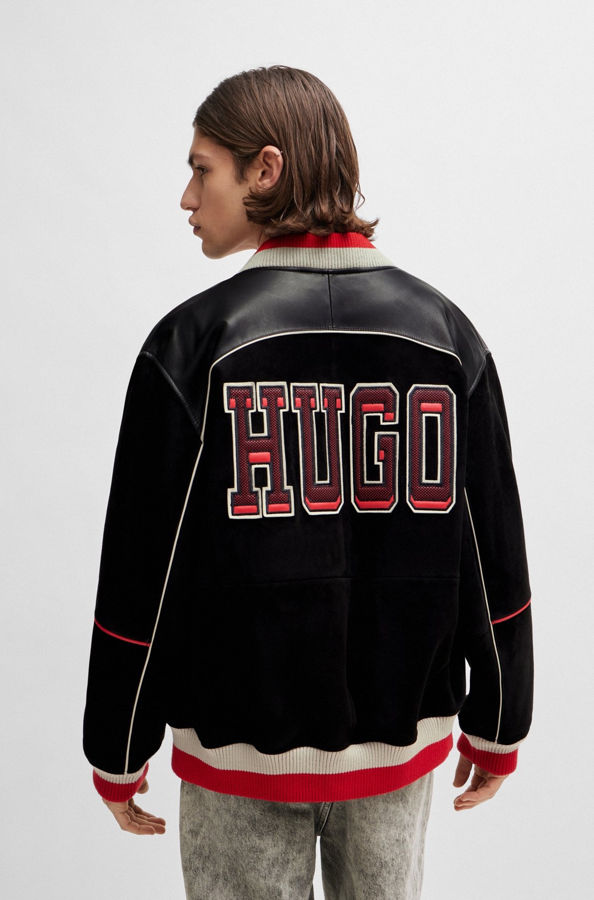 RELAXED-FIT BOMBER JACKET WITH SPORTY LOGOS - 4