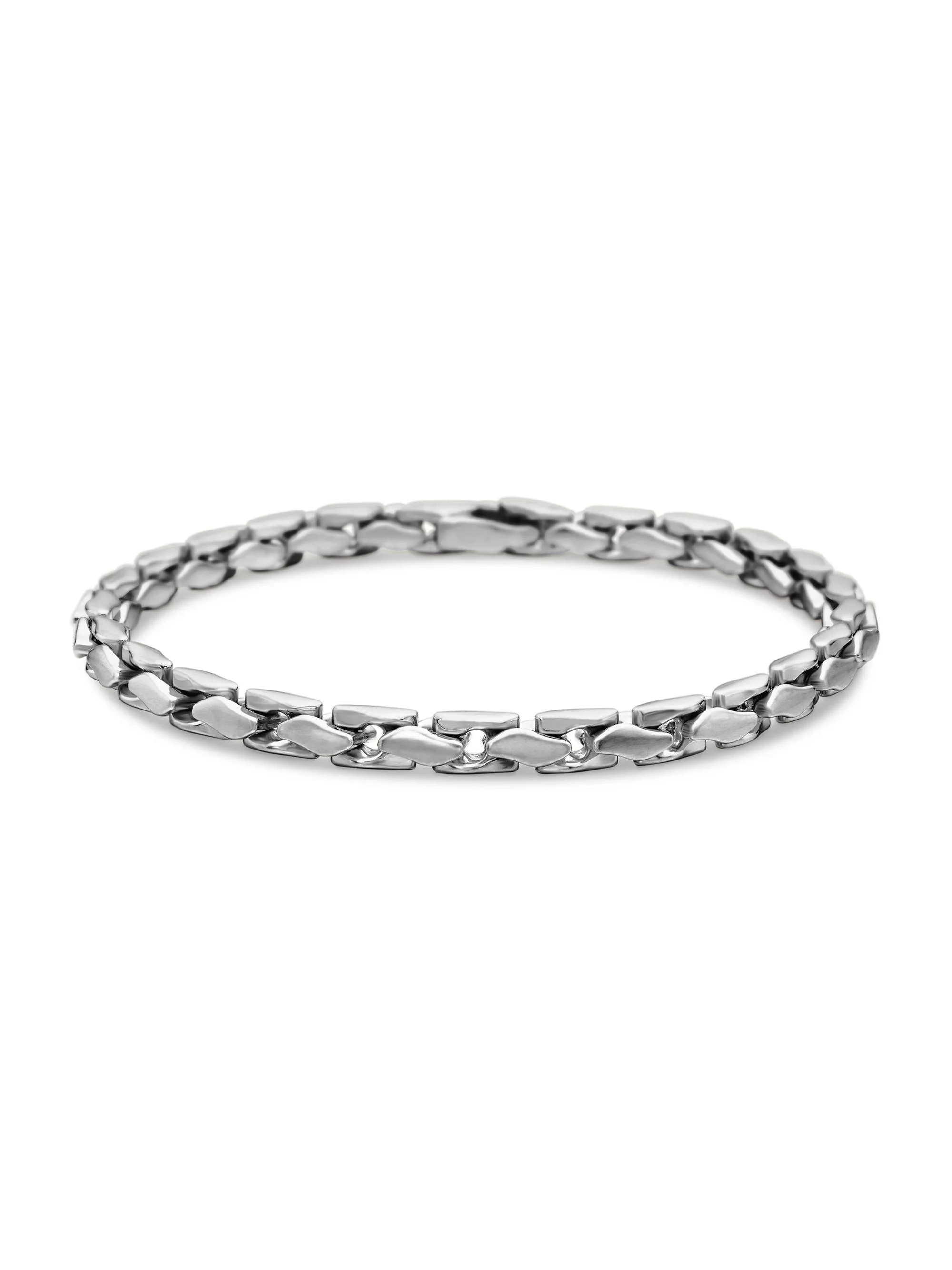 Men's Fluted Chain Bracelet in Sterling Silver, 5mm - Sterling Silver - 1