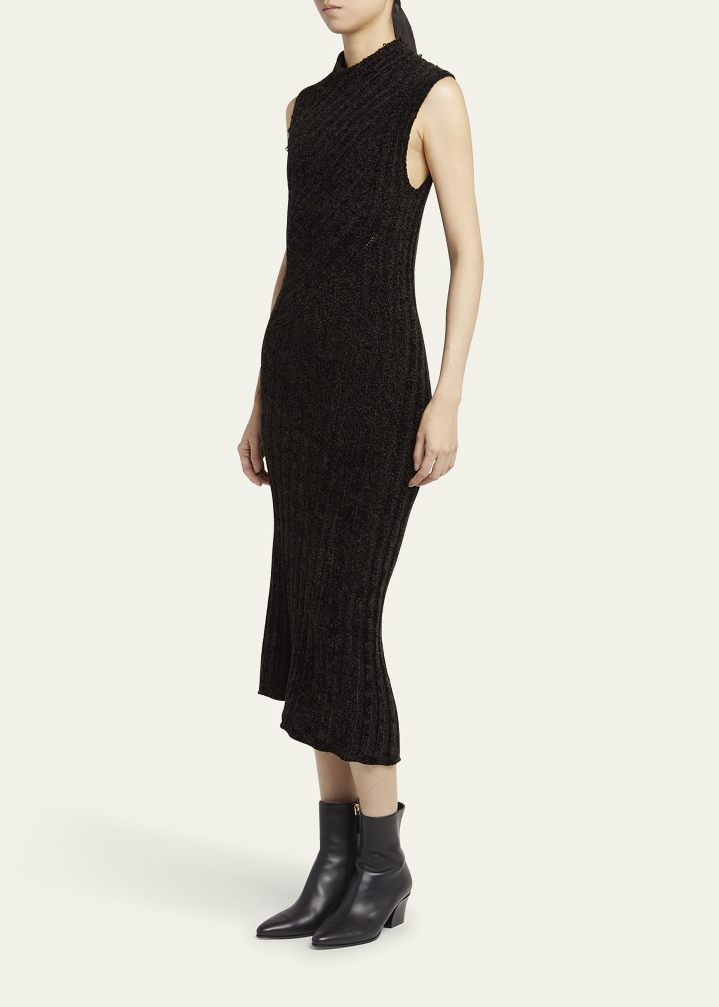 Ribbed Chenille Sleeveless Midi Dress - 4