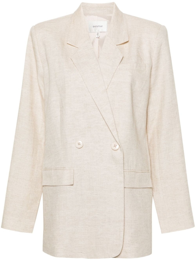 double-breasted lyocell-blend blazer 1
