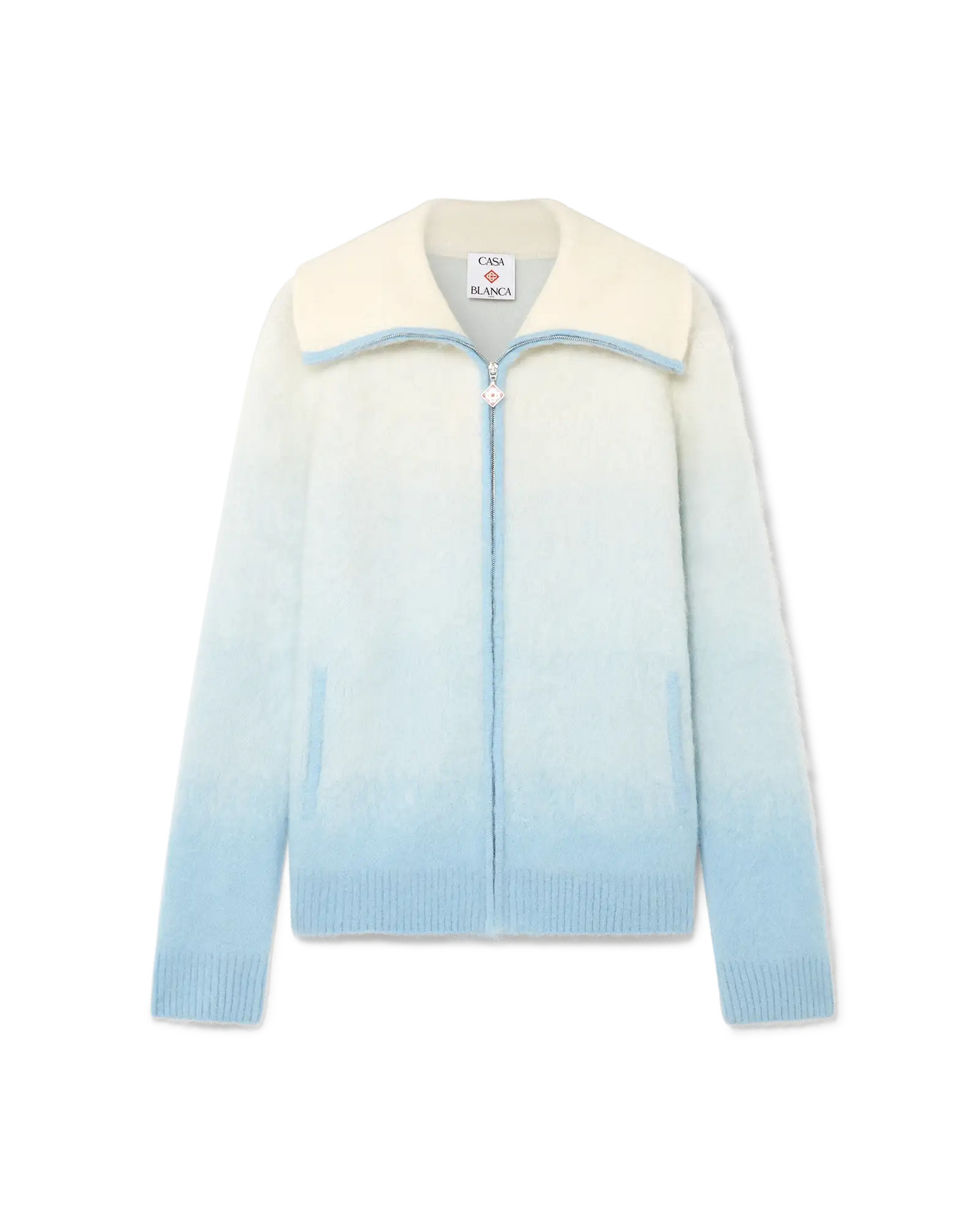 Fluffy Gradient Mohair Zip Jacket | Casablanca Paris - 1