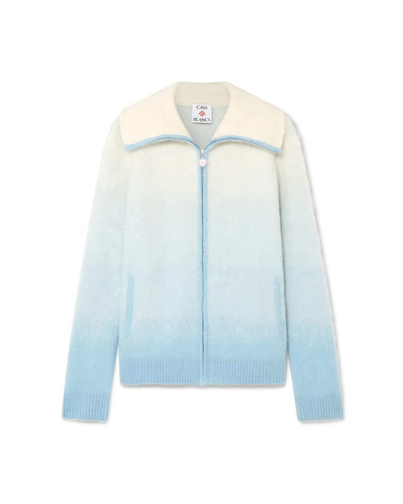 Fluffy Gradient Mohair Zip Jacket | Casablanca Paris 1