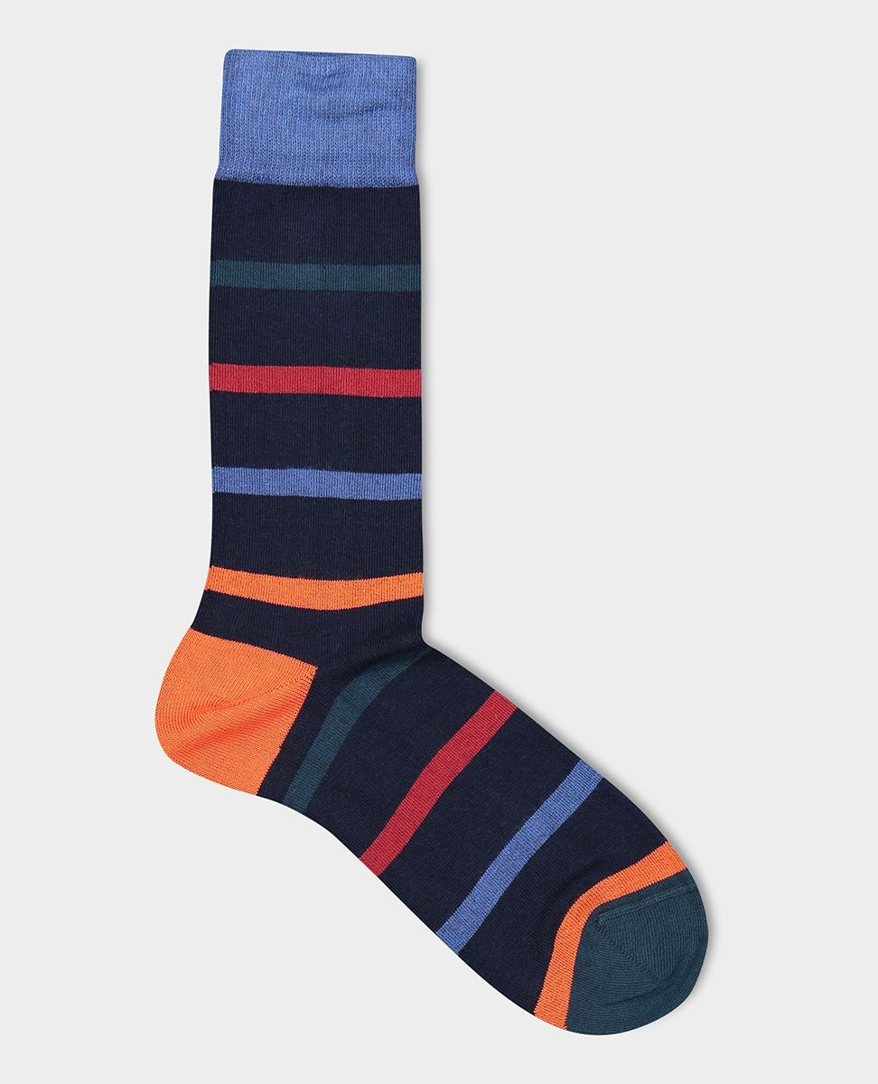 Cotton Stretch socks with contrasting stripes - 2
