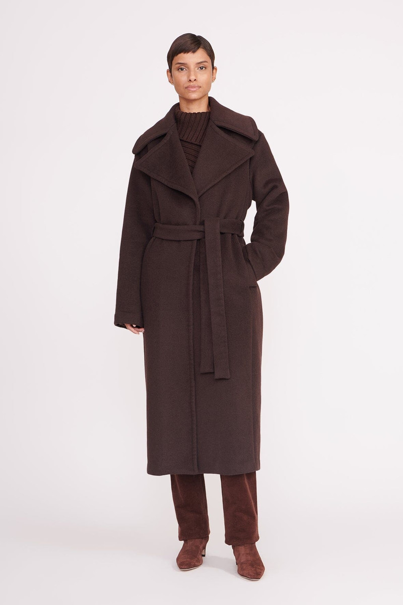 STAUD STAUD CARVER COAT DARK CHOCOLATE outlook