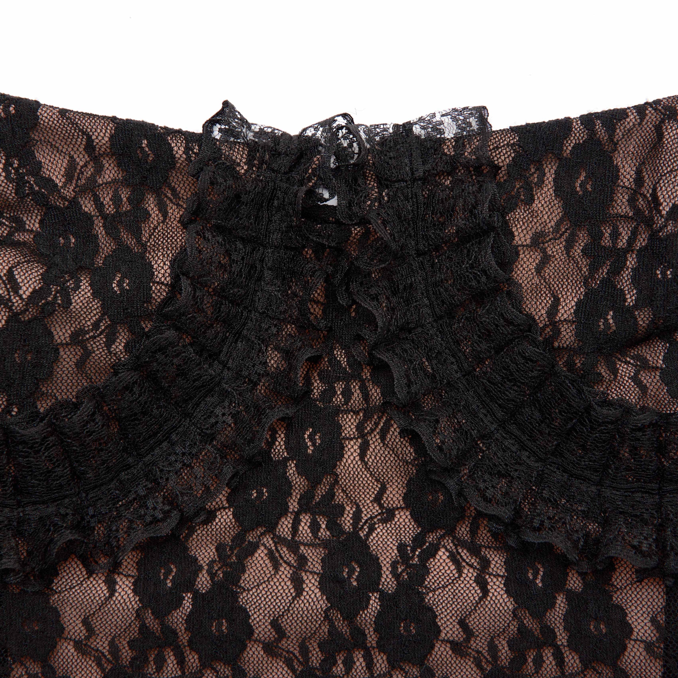 Black Lace Ruffle Top - 5