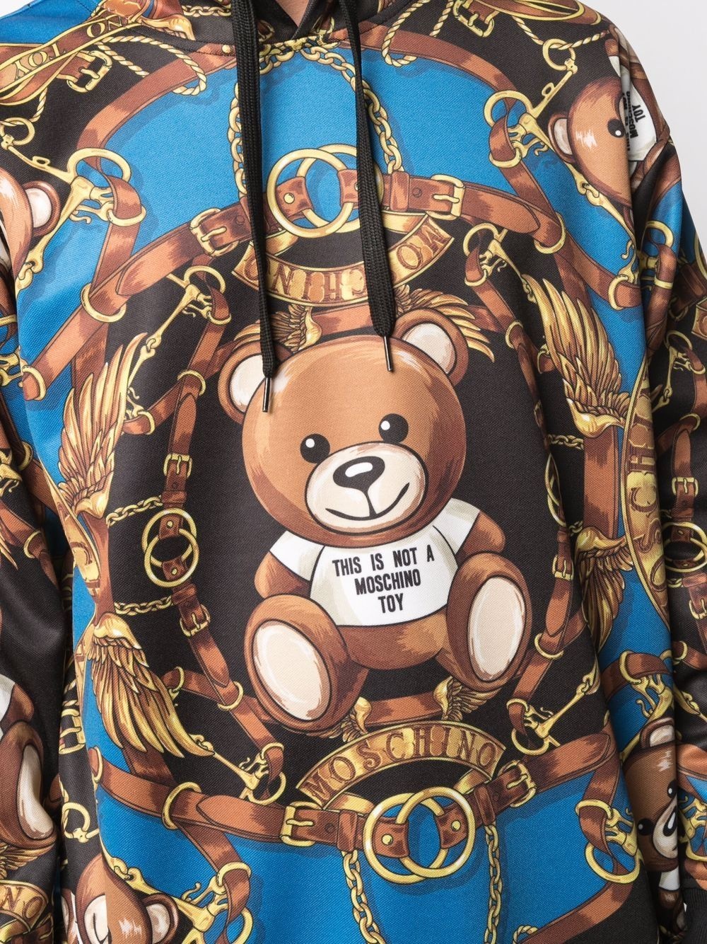 teddy-print long-sleeved hoodie - 5