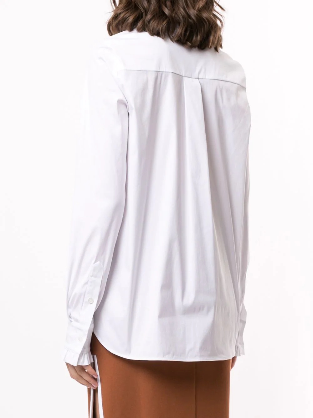 bow detail plain shirt  - 4