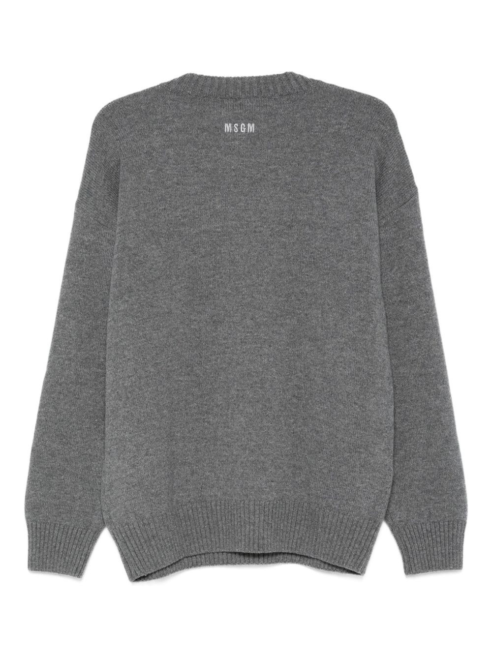 logo-embroidered wool sweater - 2