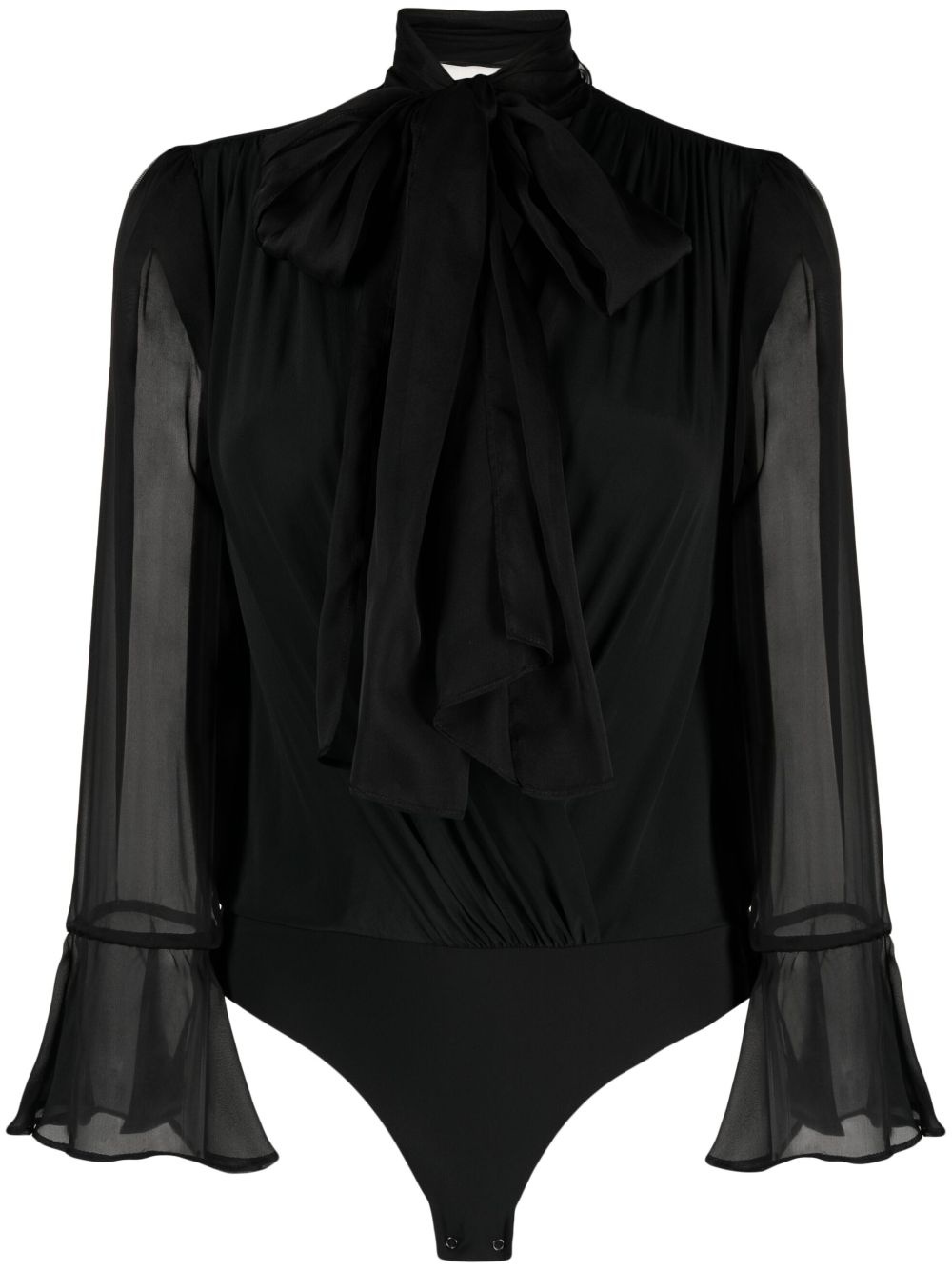 tie-neck chiffon bodysuit - 1