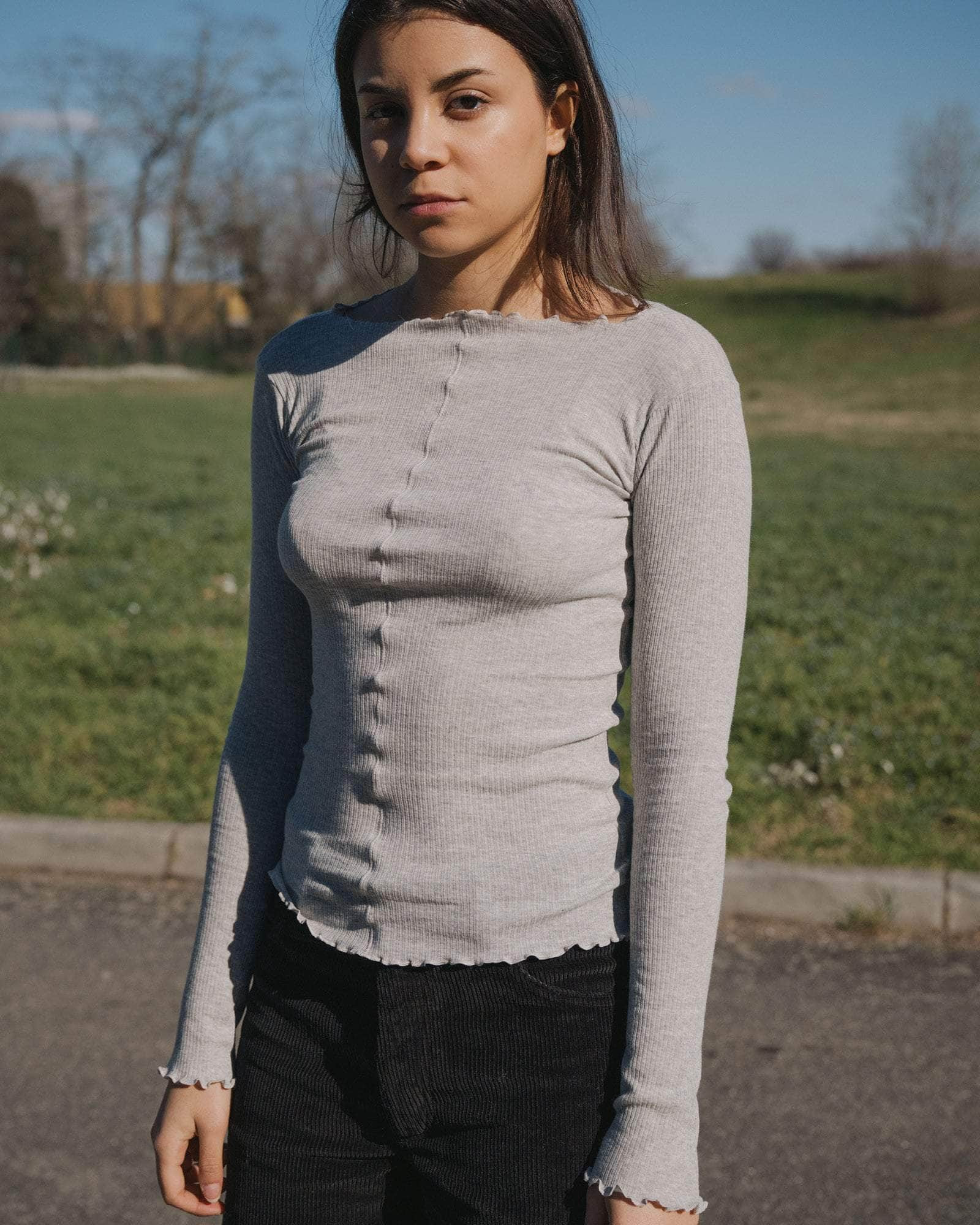 Pama Long Sleeve Tee - Fine Organic Cotton Rib - 7