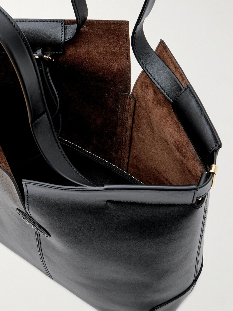 Di Bag Folio small embossed leather tote Black 4