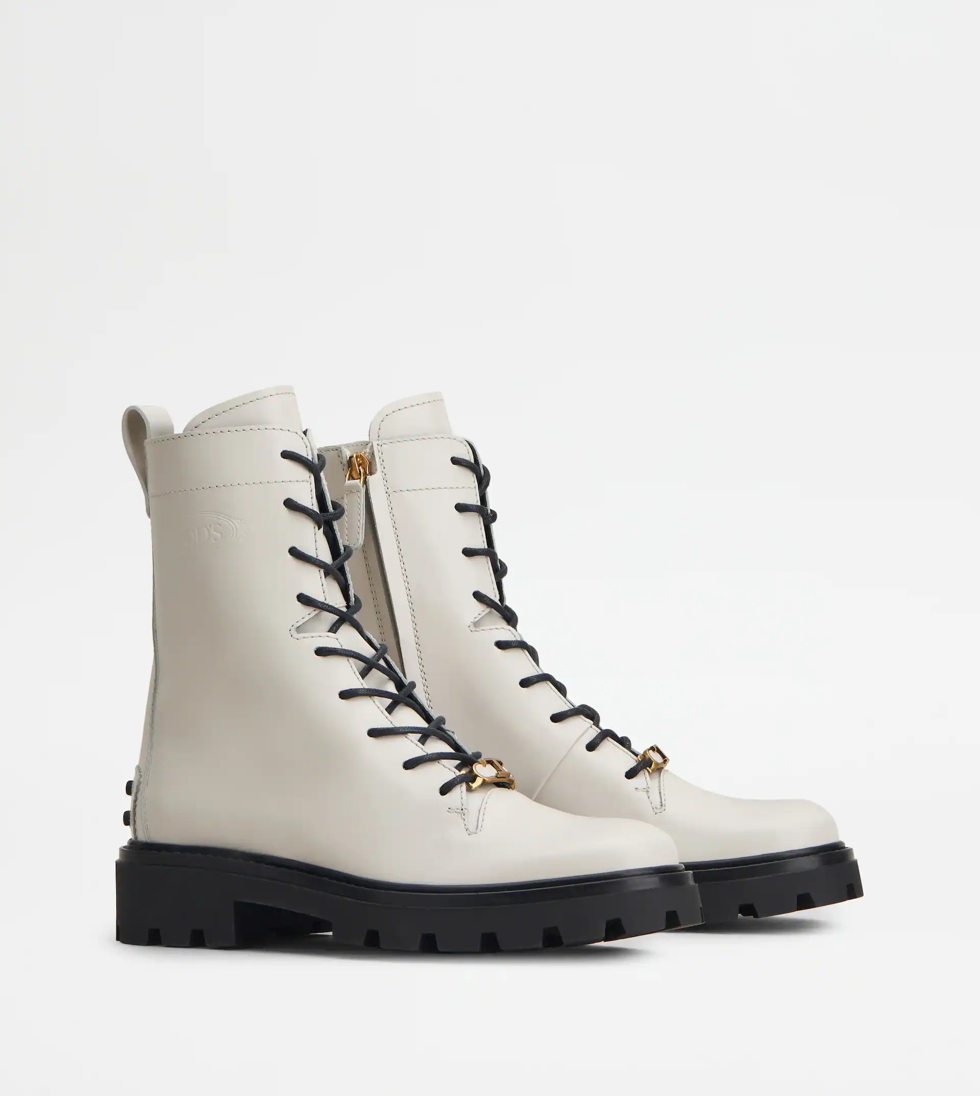 BOOTS IN LEATHER - WHITE - 2
