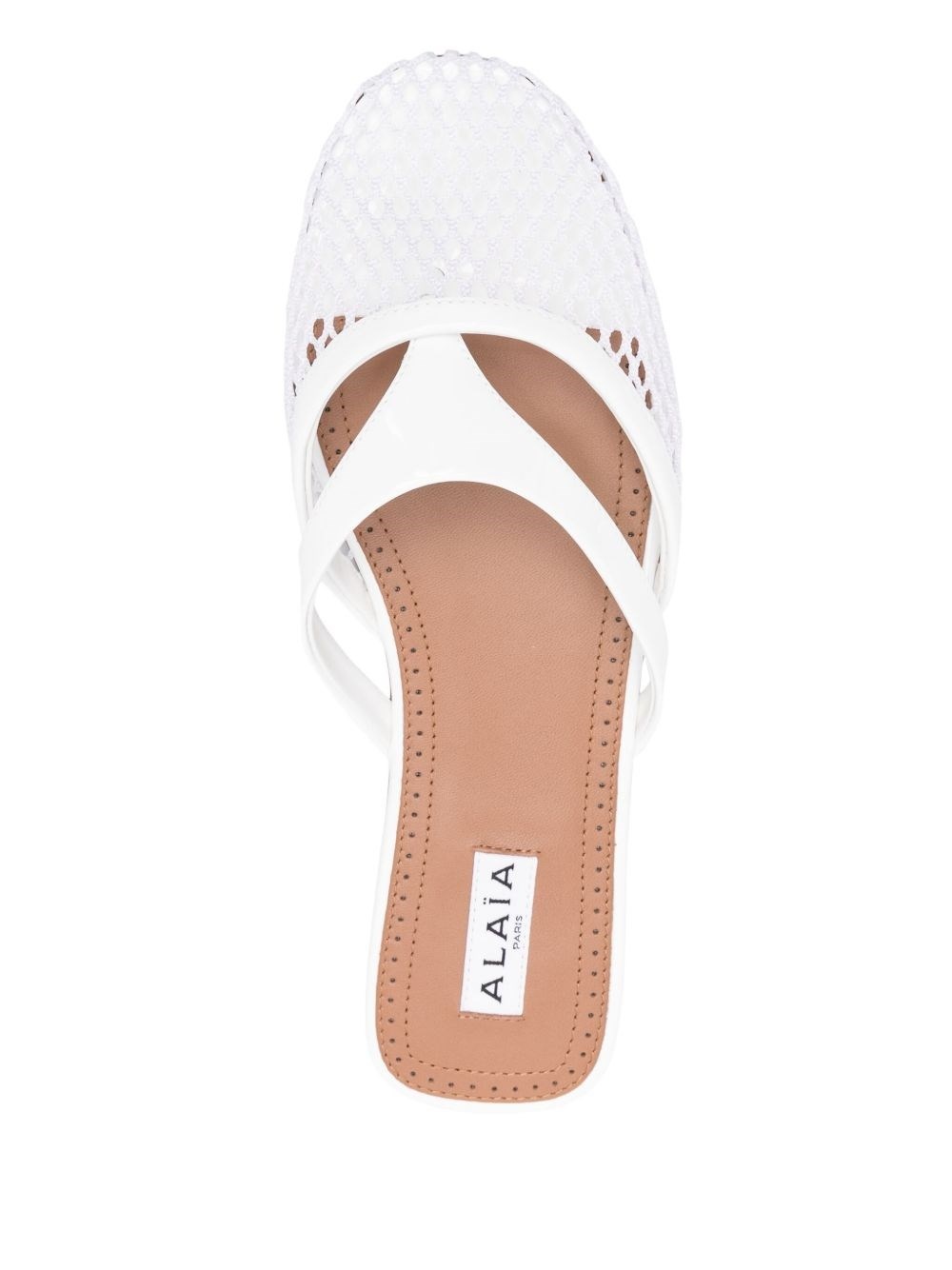 サンダル・ミュール ALAIA LEATHER ROUND TOE THONG SANDALS ALAIA Net Leather Thong Mules | Neiman Marcus