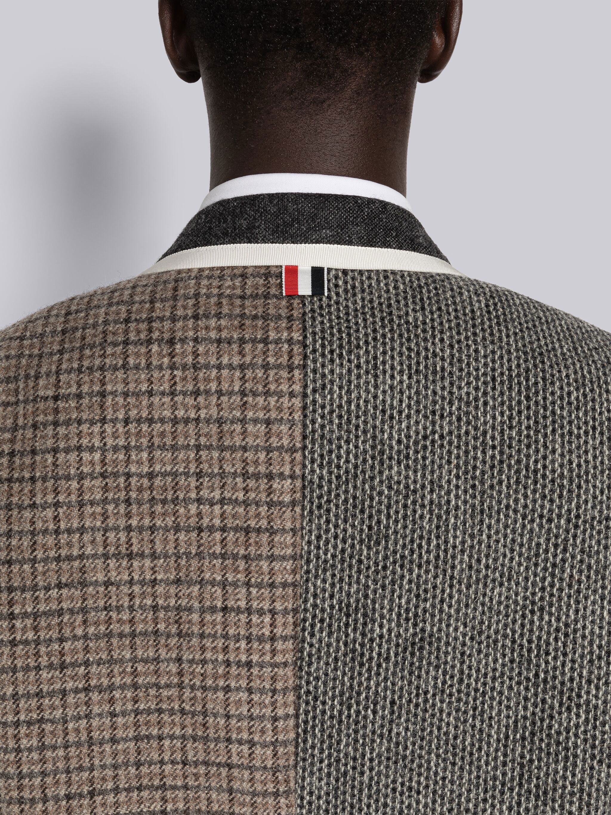 multi-check single breasted coat - 5
