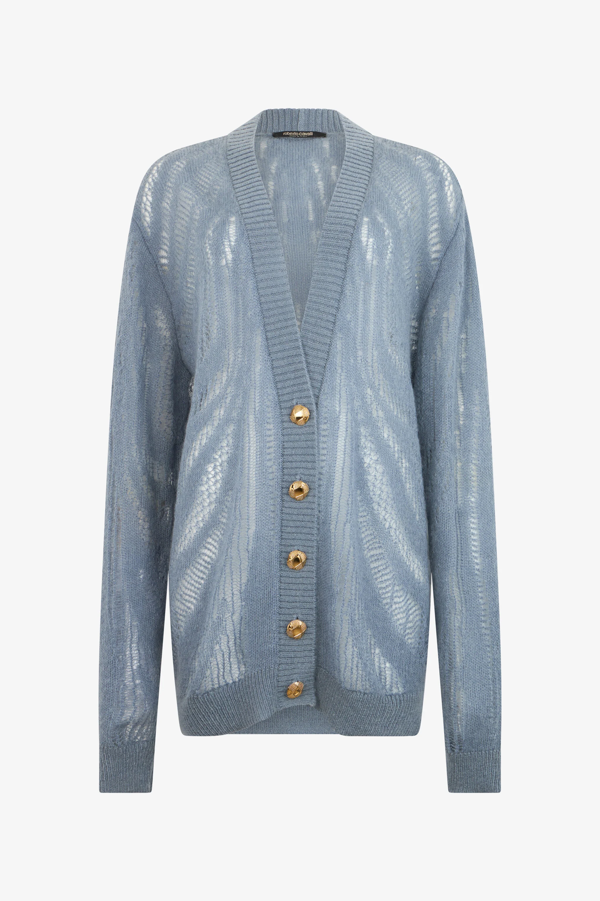 Knit Cardigan with Zebra Motif - 1
