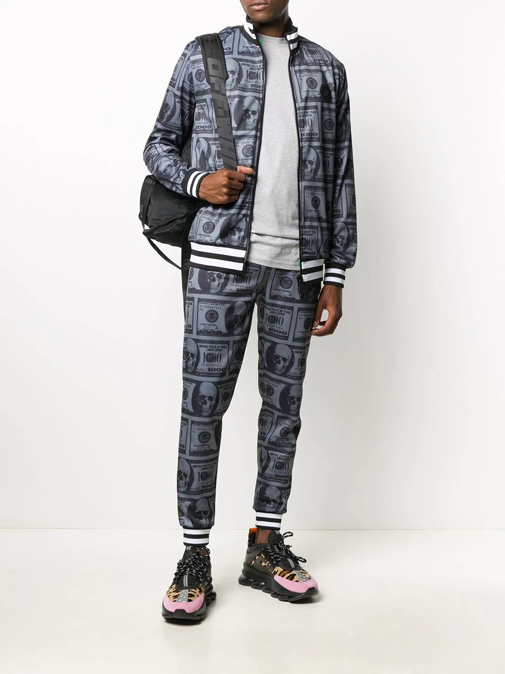 money-print track jacket - 2