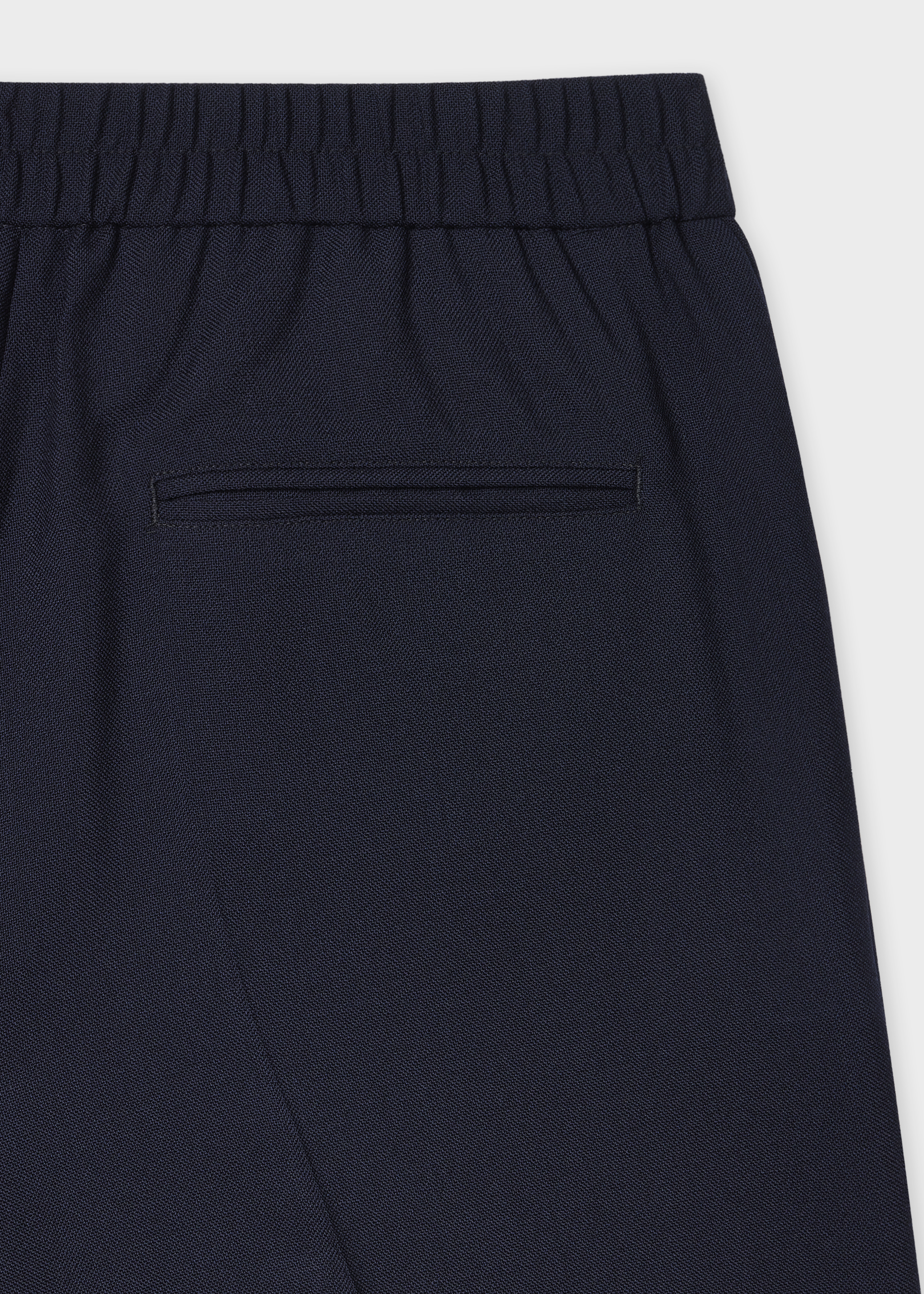Dark Navy Wool Elasticated-Waist Trousers - 2