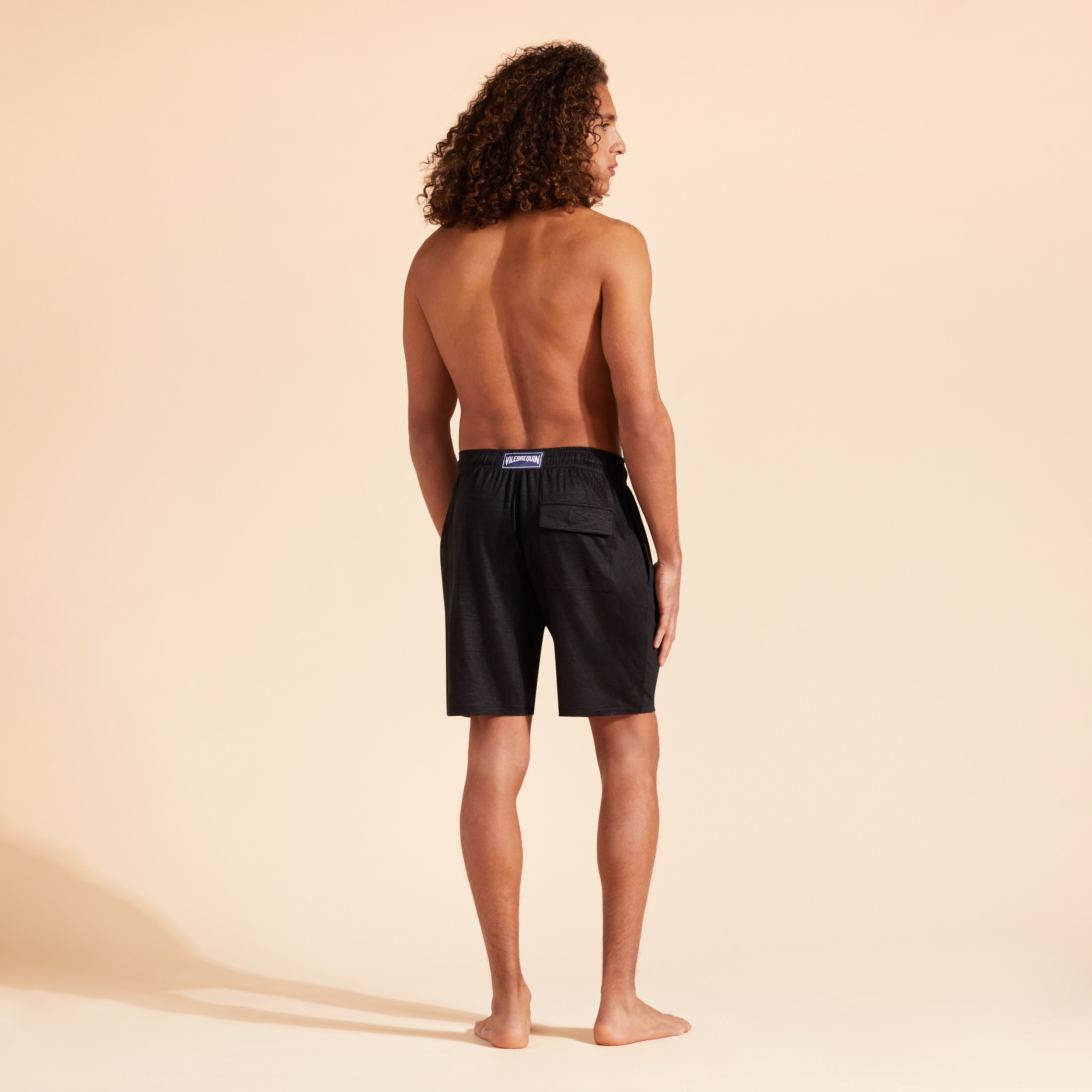 Unisex Linen Bermuda Shorts Solid - 4