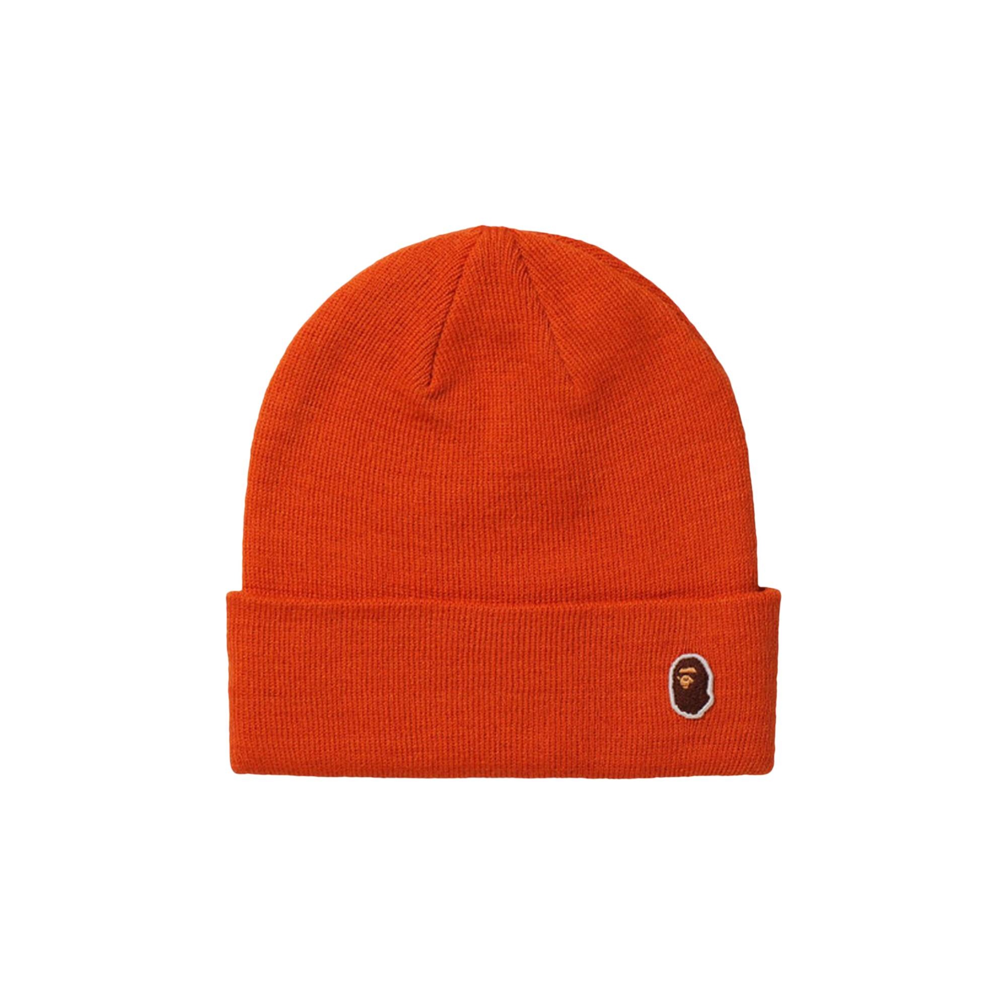 BAPE Ape Head One Point Knit Cap 'Orange' - 1